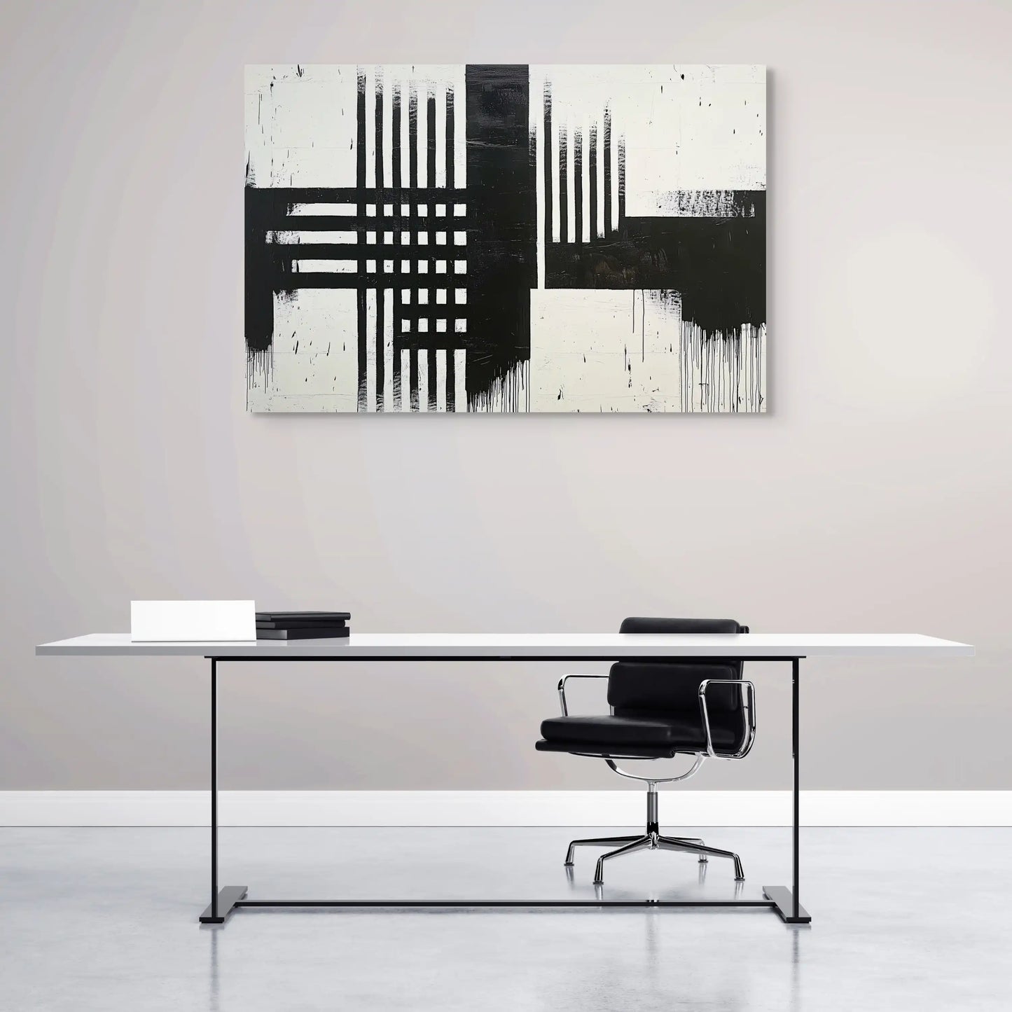 Tableau Rectangulaire Noir et Blanc Minimaliste Affiches, reproductions et œuvres graphiques Art Virtuoso