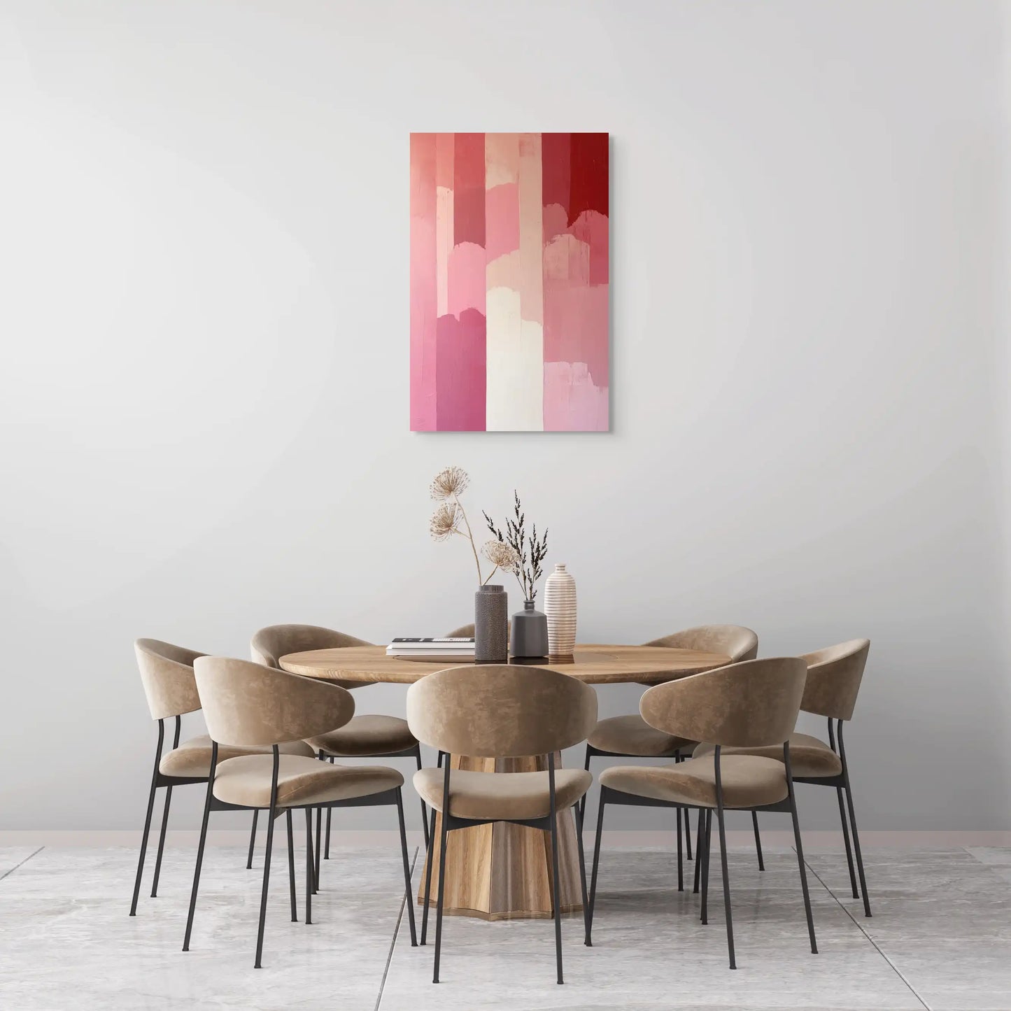 Tableau Rose Chambre : Dégradés Sereins Affiches, reproductions et œuvres graphiques Art Virtuoso