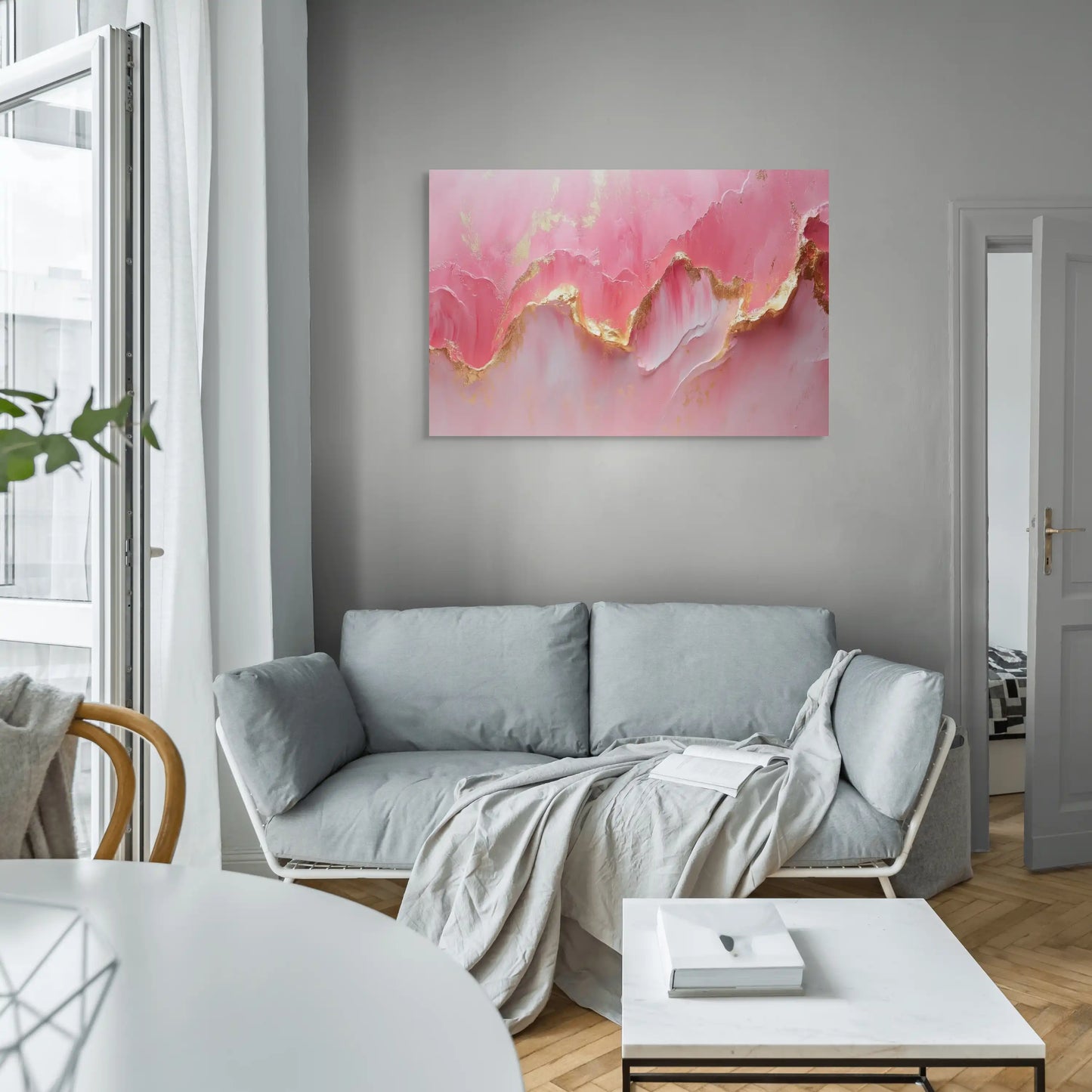 Tableau Rose Design : Aurore Métallique Affiches, reproductions et œuvres graphiques Art Virtuoso