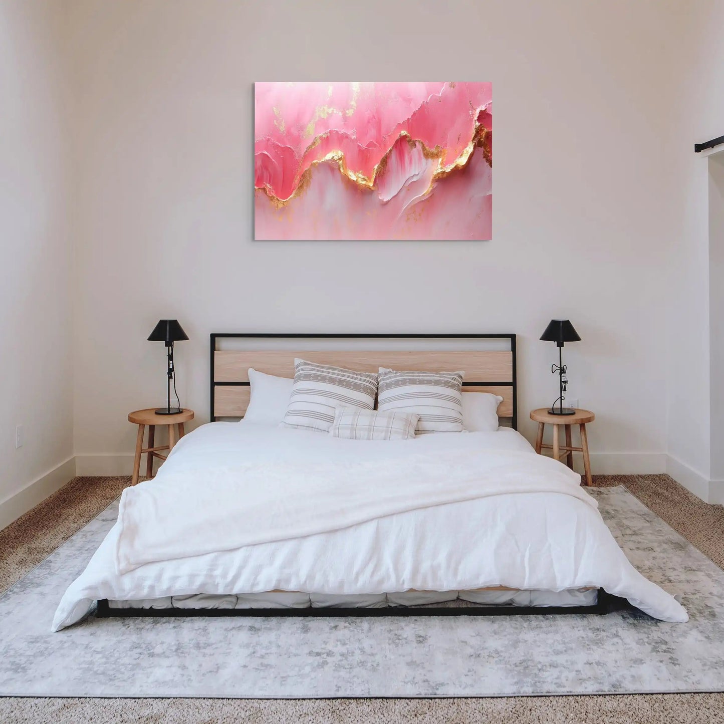 Tableau Rose Design : Aurore Métallique Affiches, reproductions et œuvres graphiques Art Virtuoso