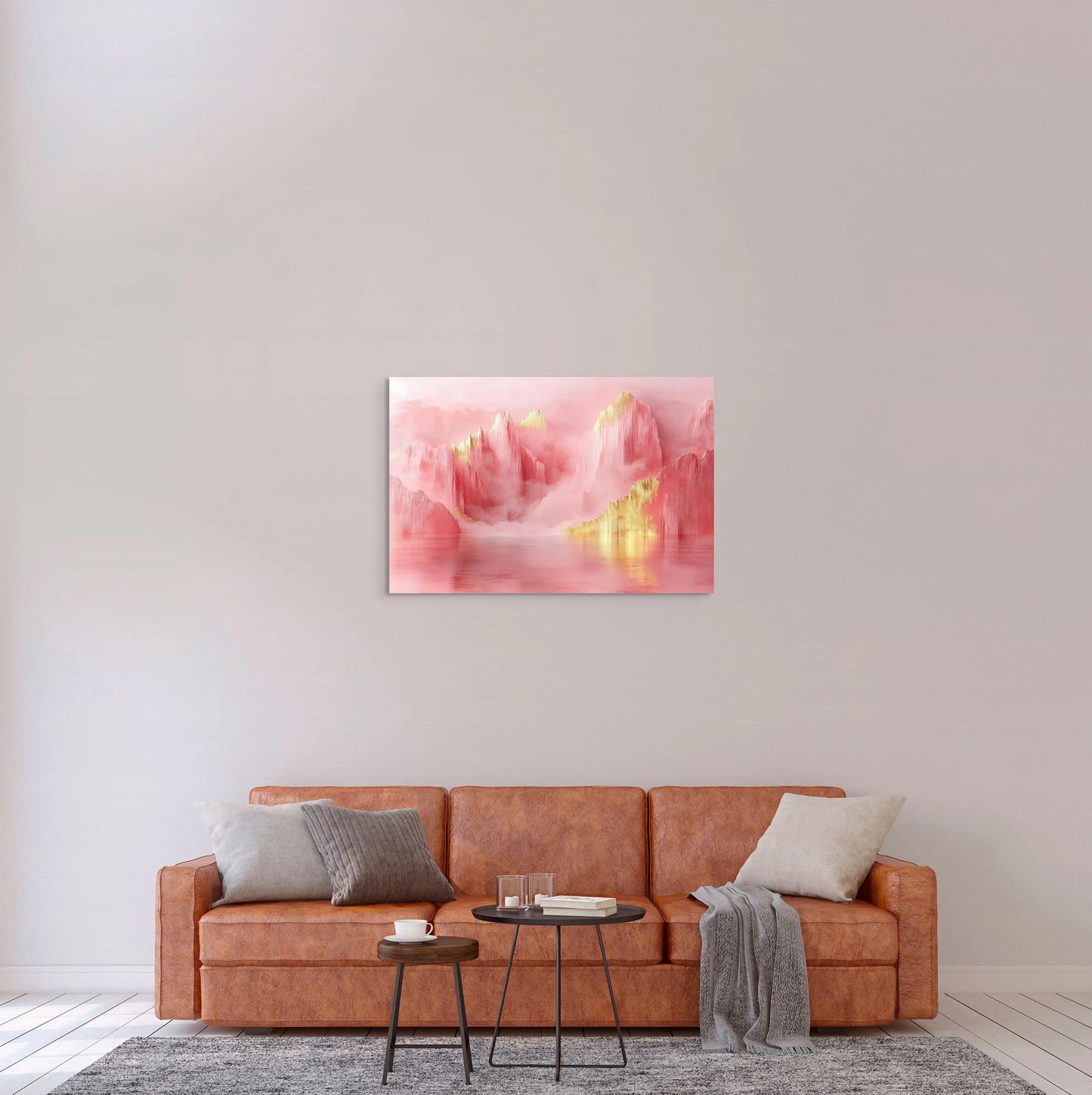 Tableau Rose Doré - Rifts de Lumière Affiches, reproductions et œuvres graphiques Art Virtuoso