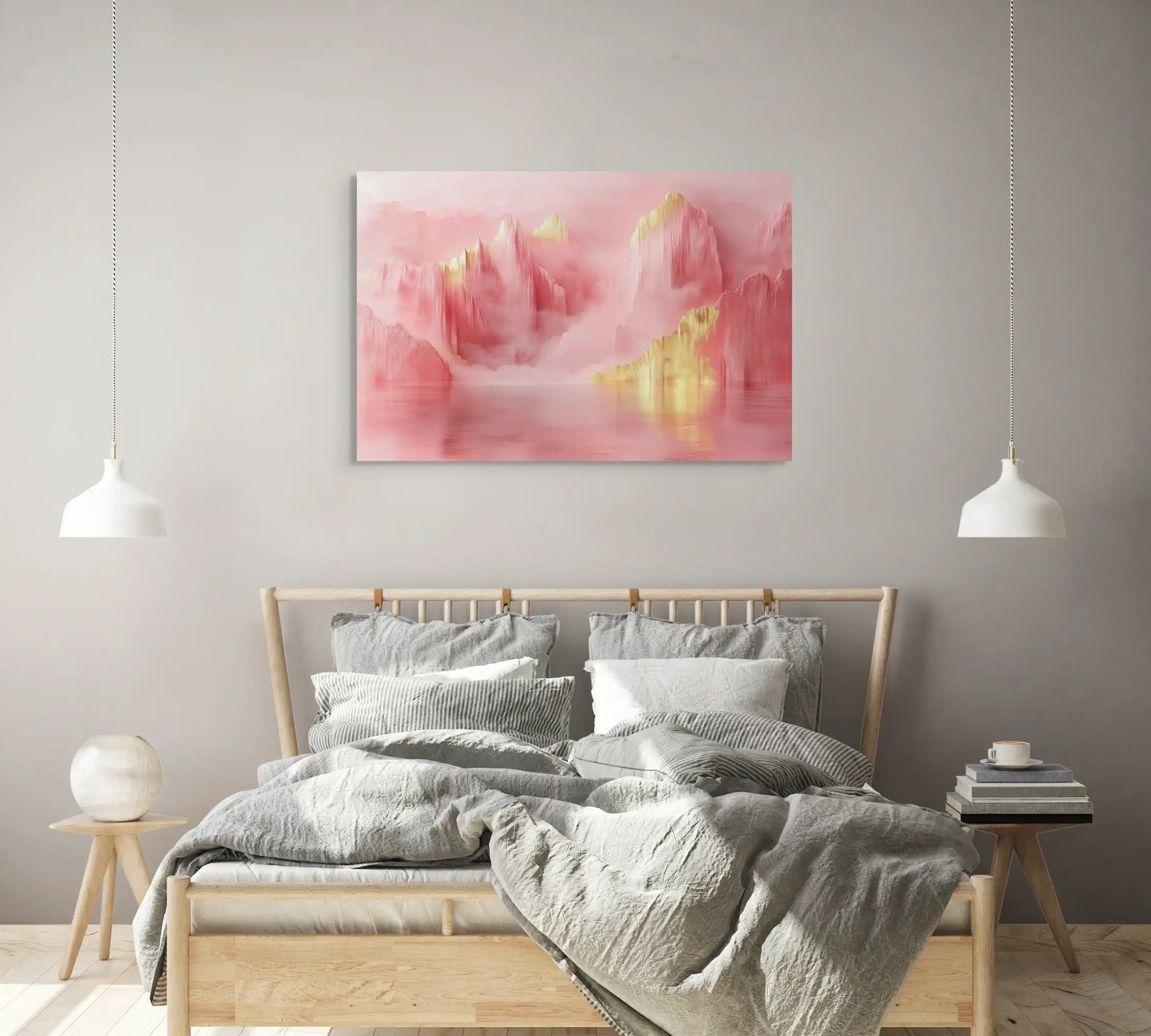 Tableau Rose Doré - Rifts de Lumière Affiches, reproductions et œuvres graphiques Art Virtuoso
