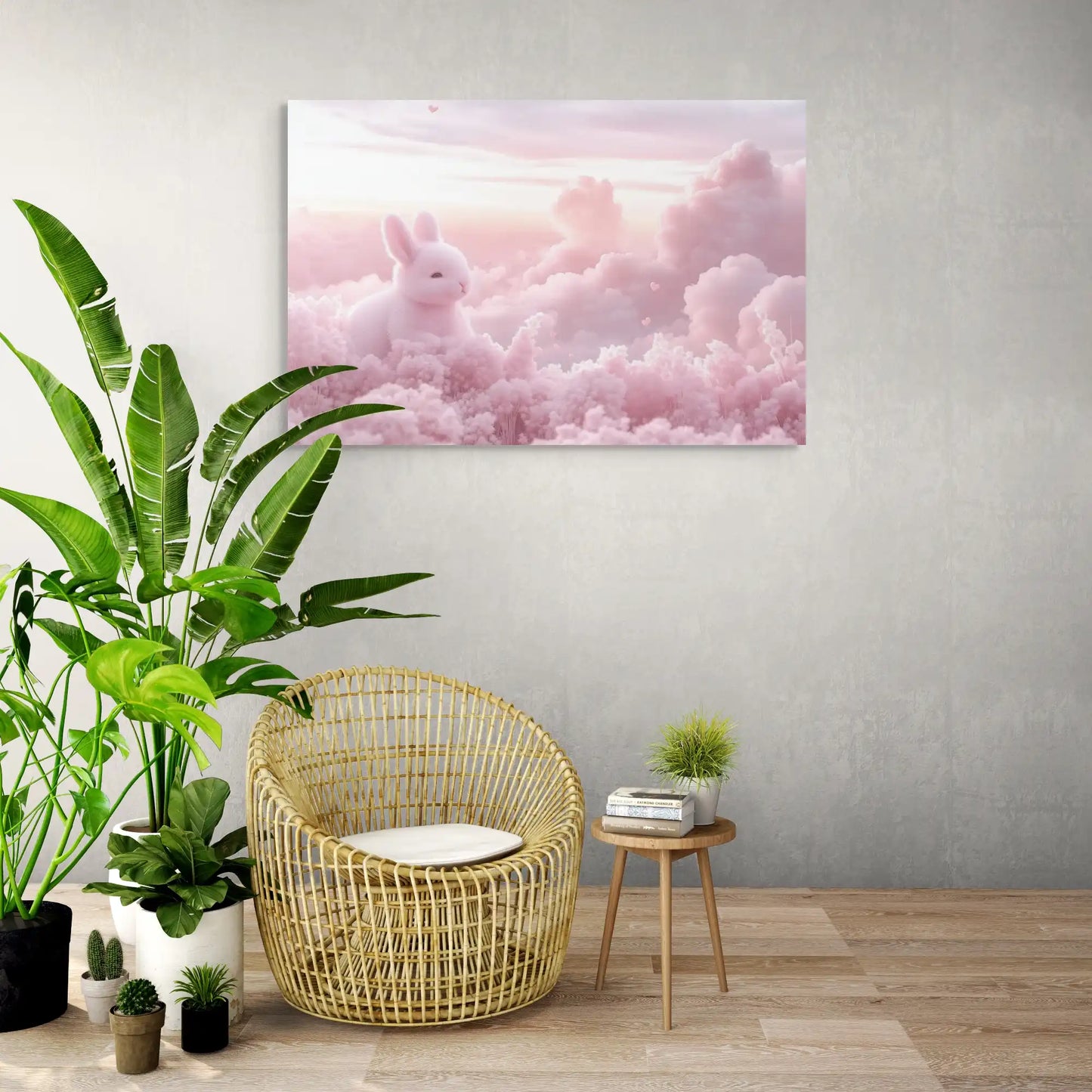 Tableau Rose Enfant - Rêverie au Pays des Nuages Affiches, reproductions et œuvres graphiques Art Virtuoso