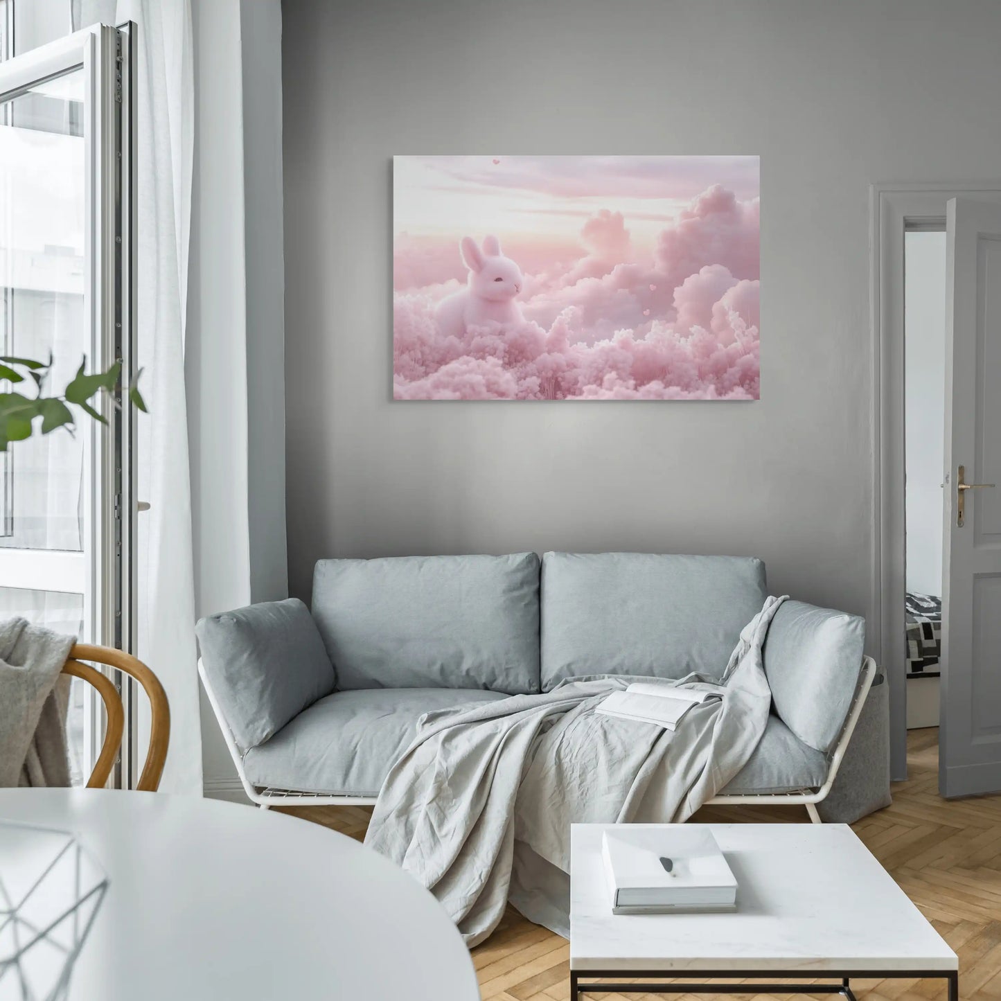 Tableau Rose Enfant - Rêverie au Pays des Nuages Affiches, reproductions et œuvres graphiques Art Virtuoso