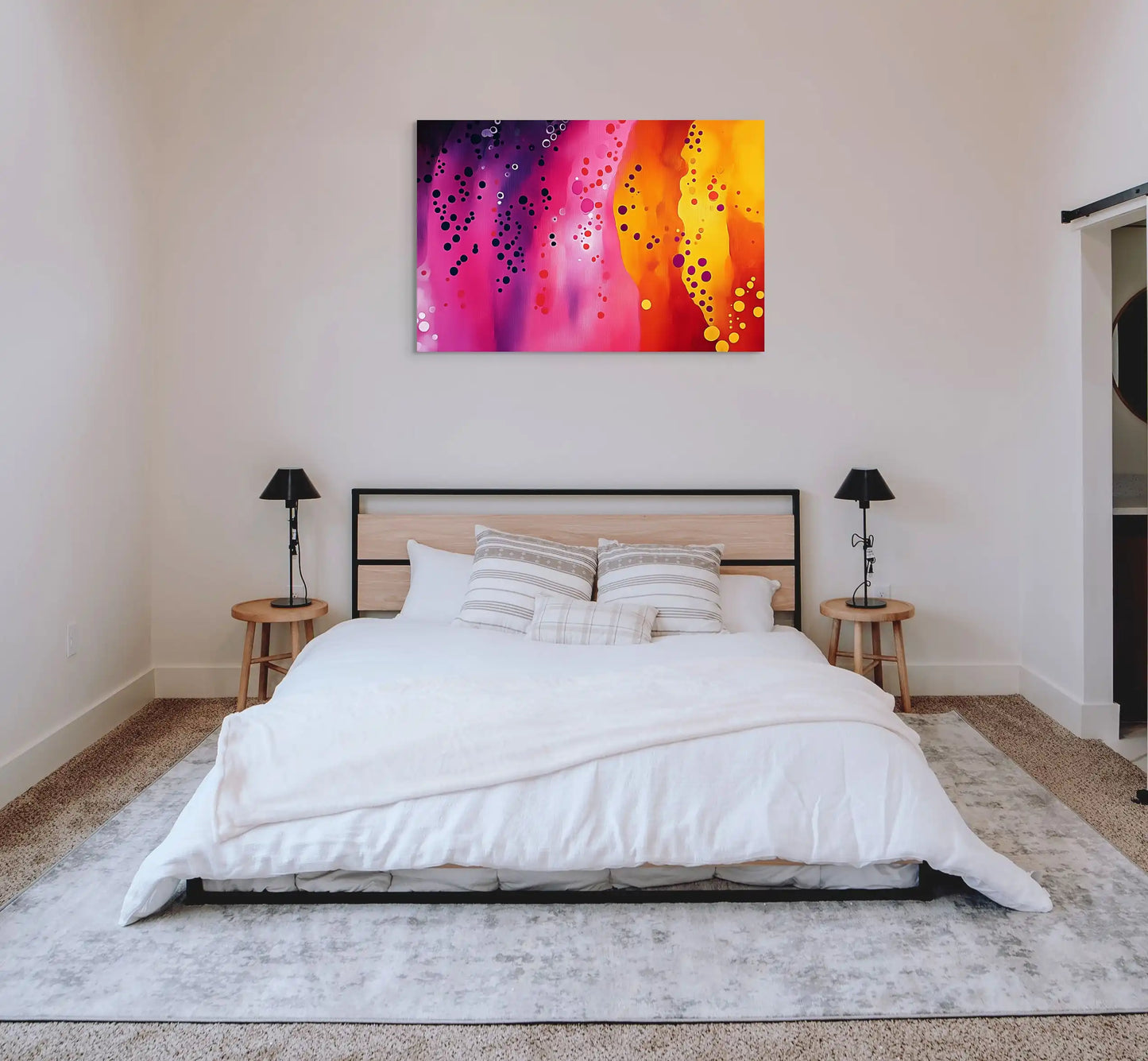 Tableau Rose et Jaune - Aurore Abstraite Affiches, reproductions et œuvres graphiques Art Virtuoso