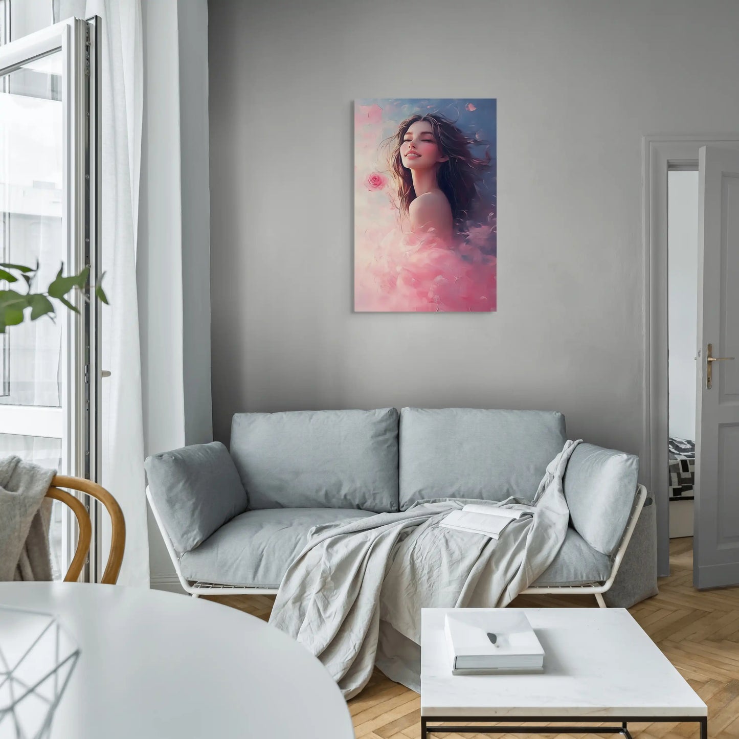 Tableau Rose Femme : Souffle de Printemps Affiches, reproductions et œuvres graphiques Art Virtuoso