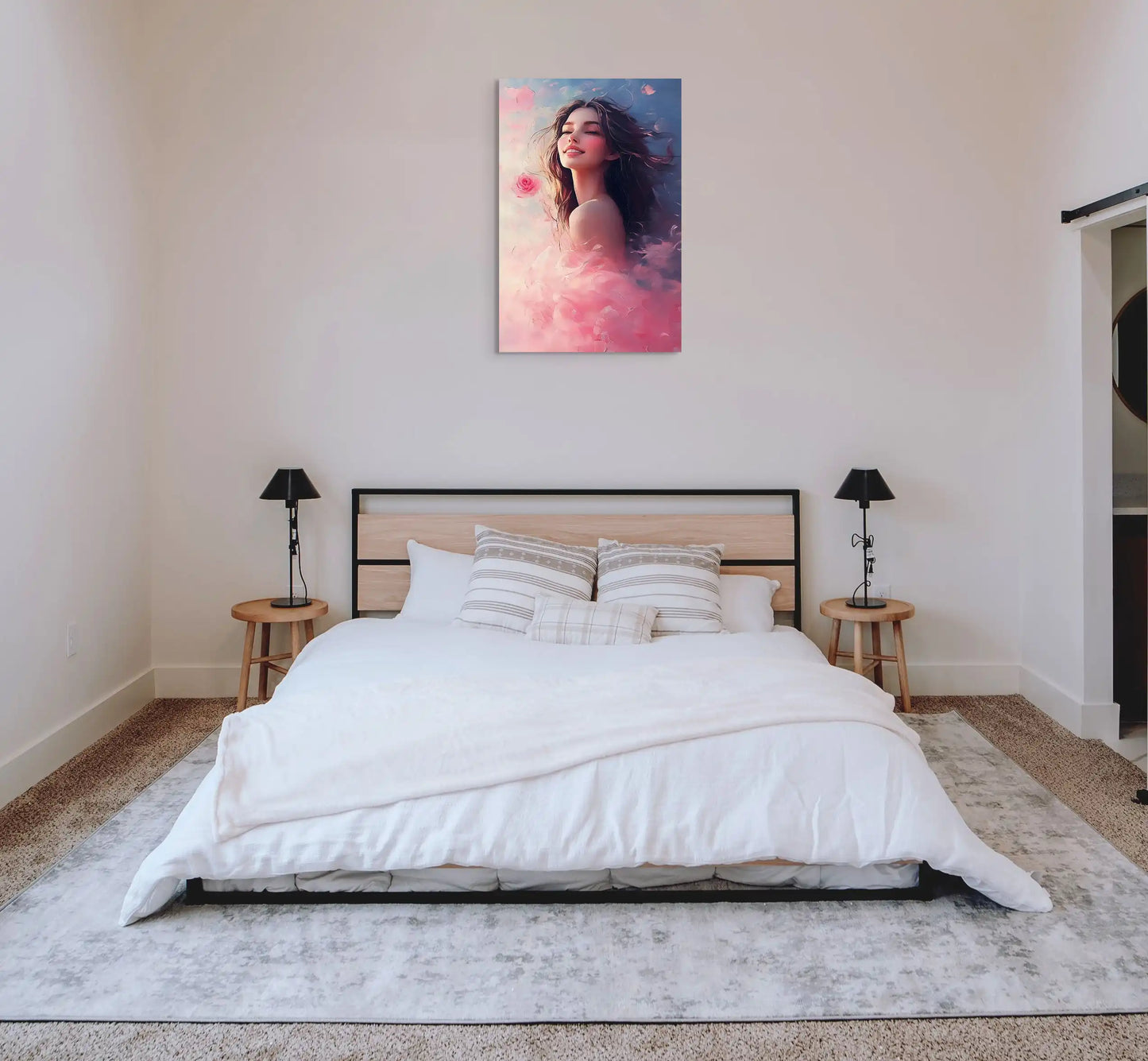 Tableau Rose Femme : Souffle de Printemps Affiches, reproductions et œuvres graphiques Art Virtuoso