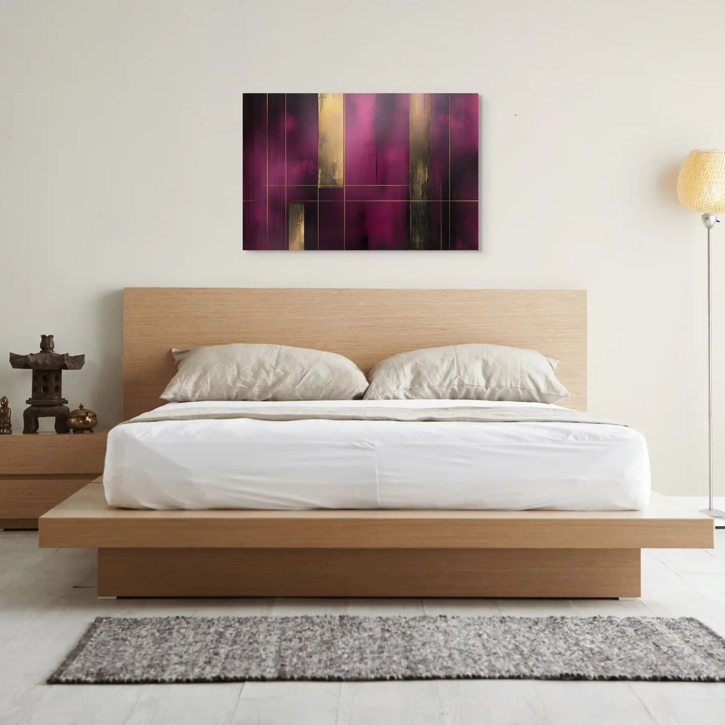 Tableau Rouge Bordeaux - Géométrie Dorée Affiches, reproductions et œuvres graphiques Art Virtuoso