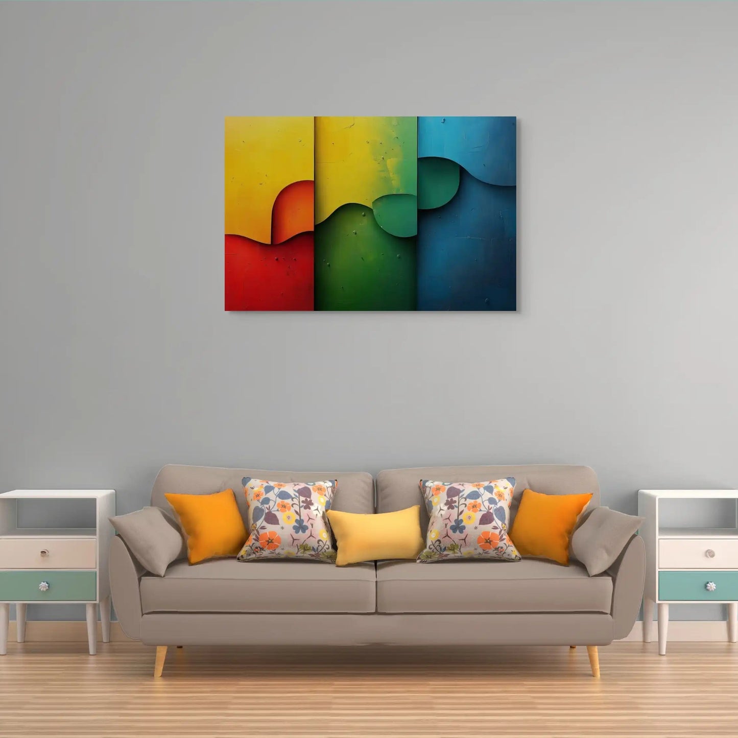 Tableau Rouge Vert Bleu - Plages Chromatiques Affiches, reproductions et œuvres graphiques Art Virtuoso