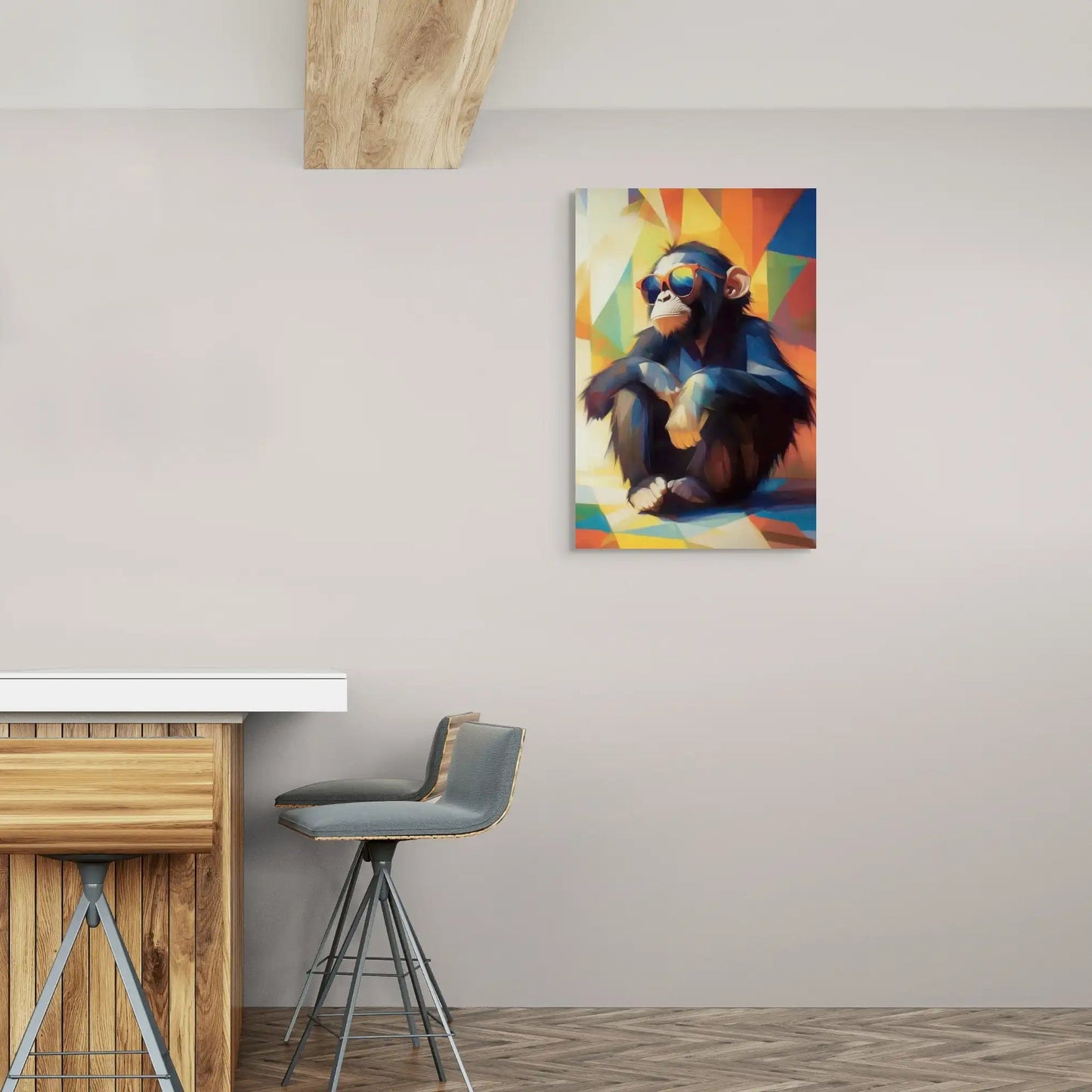 Tableau Singe Moderne - Cool Attitude Affiches, reproductions et œuvres graphiques Art Virtuoso