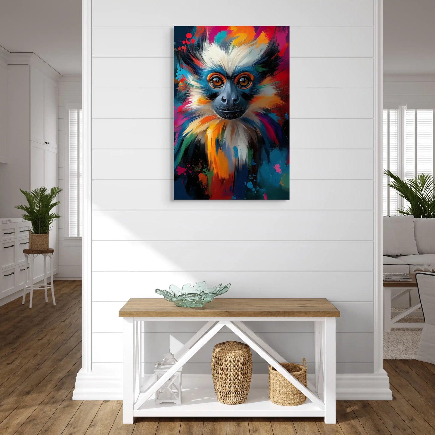 Tableau Singe Multicolore : Explosion de Couleurs Affiches, reproductions et œuvres graphiques Art Virtuoso