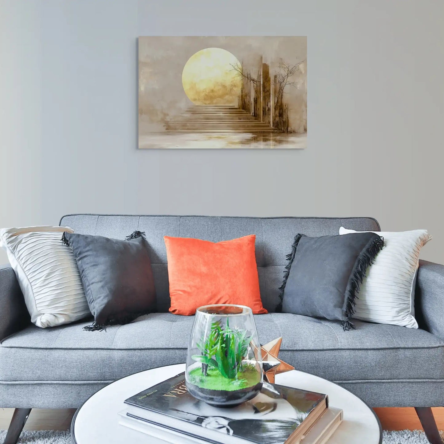 Tableau Style Scandinave - Lune d'Or Affiches, reproductions et œuvres graphiques Art Virtuoso