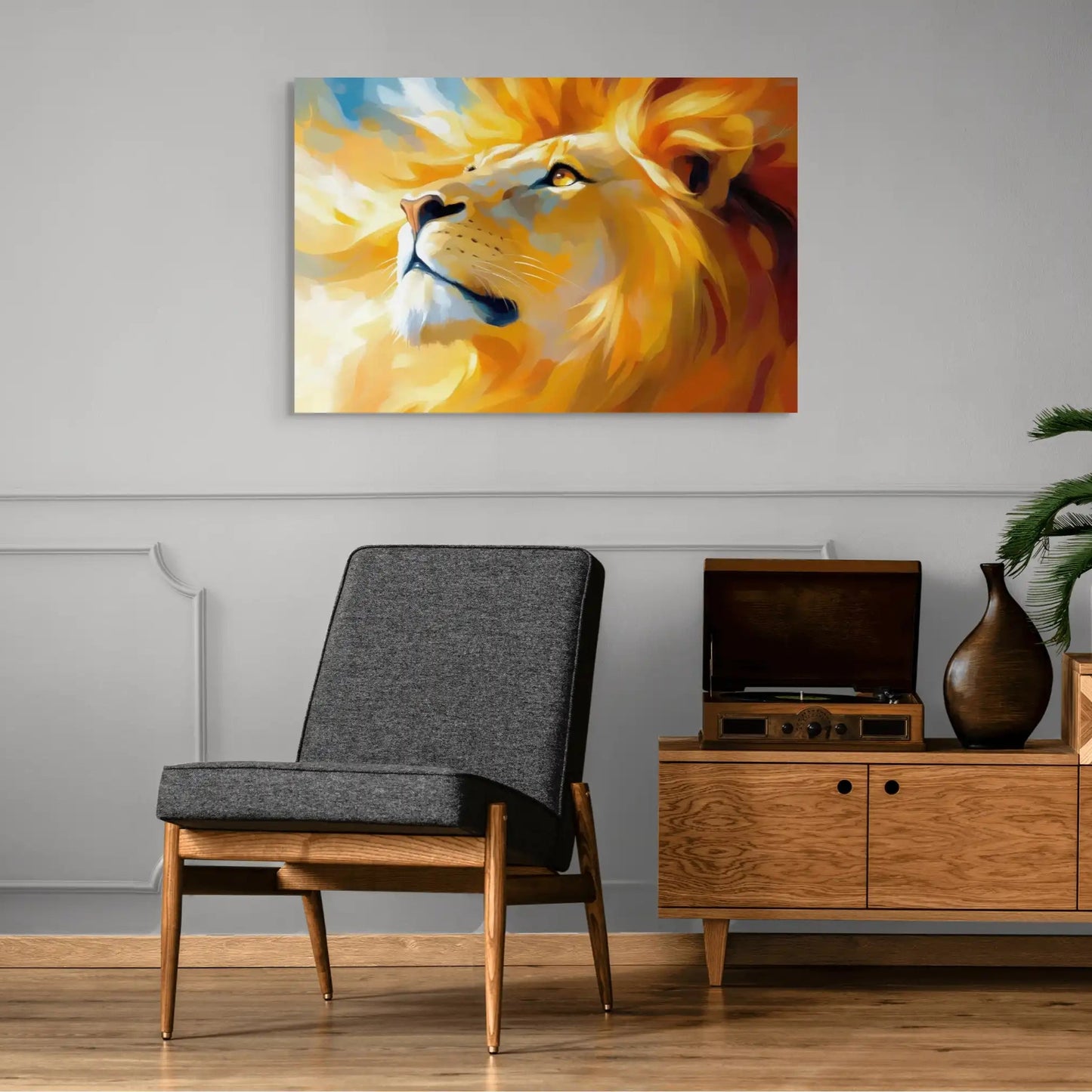 Tableau Tête de Lion - Regard de Feu Affiches, reproductions et œuvres graphiques Art Virtuoso