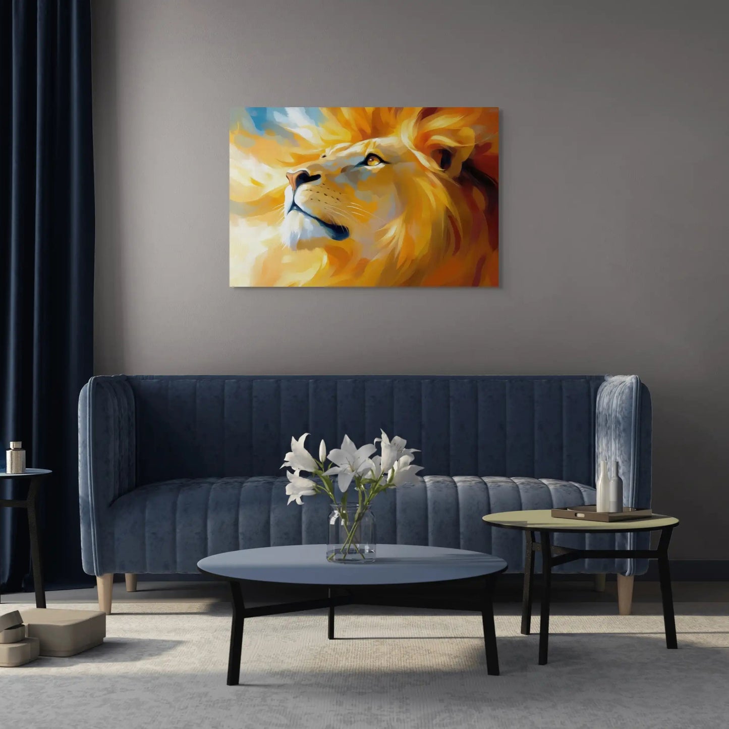 Tableau Tête de Lion - Regard de Feu Affiches, reproductions et œuvres graphiques Art Virtuoso