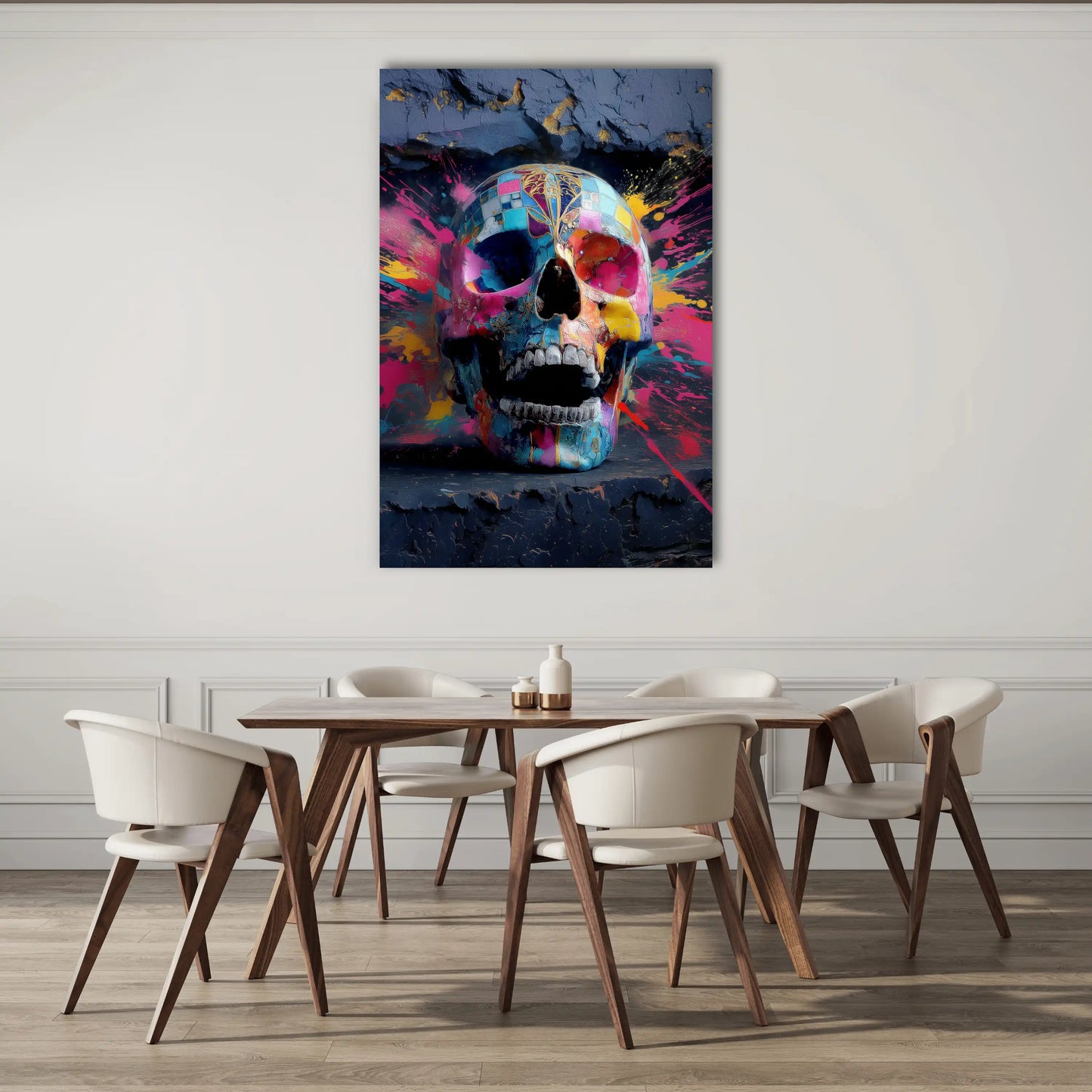 Tableau Tête de Mort Multicolore