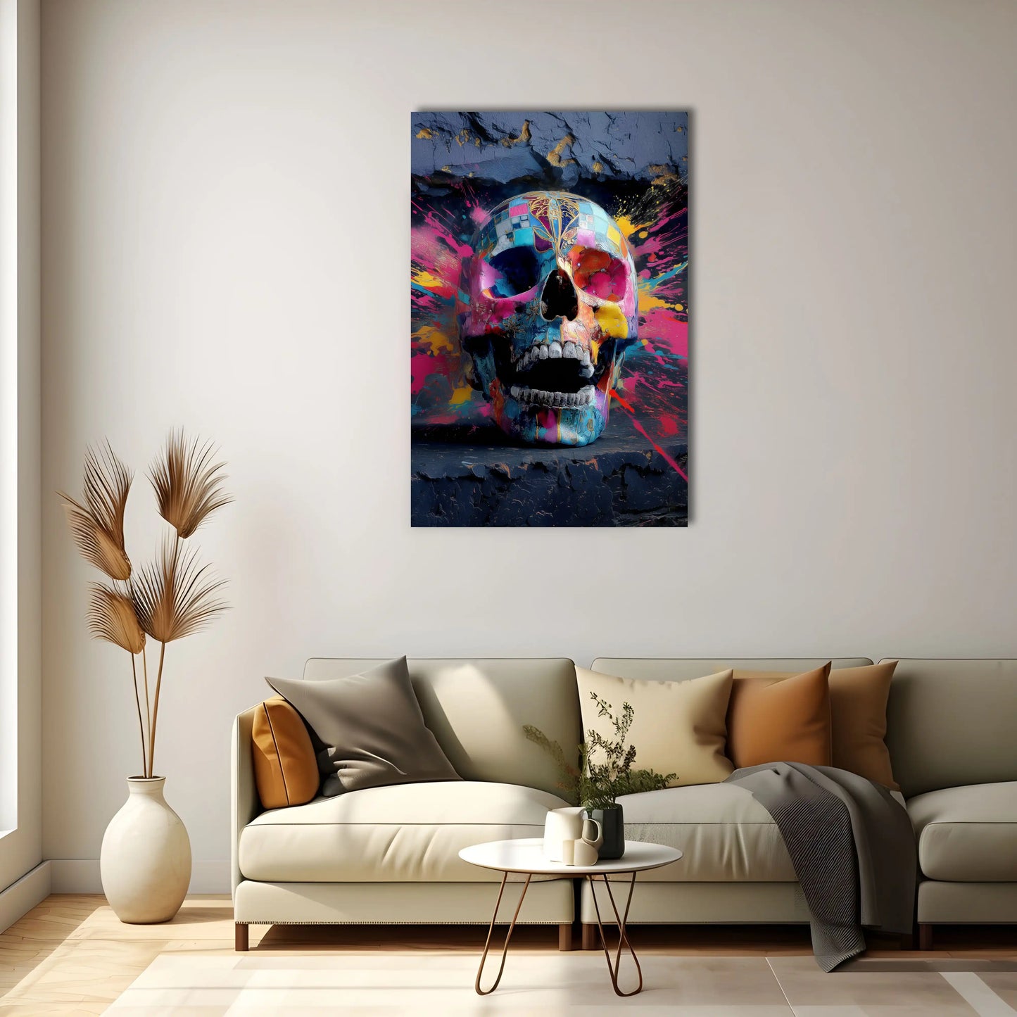 Tableau Tête de Mort Multicolore