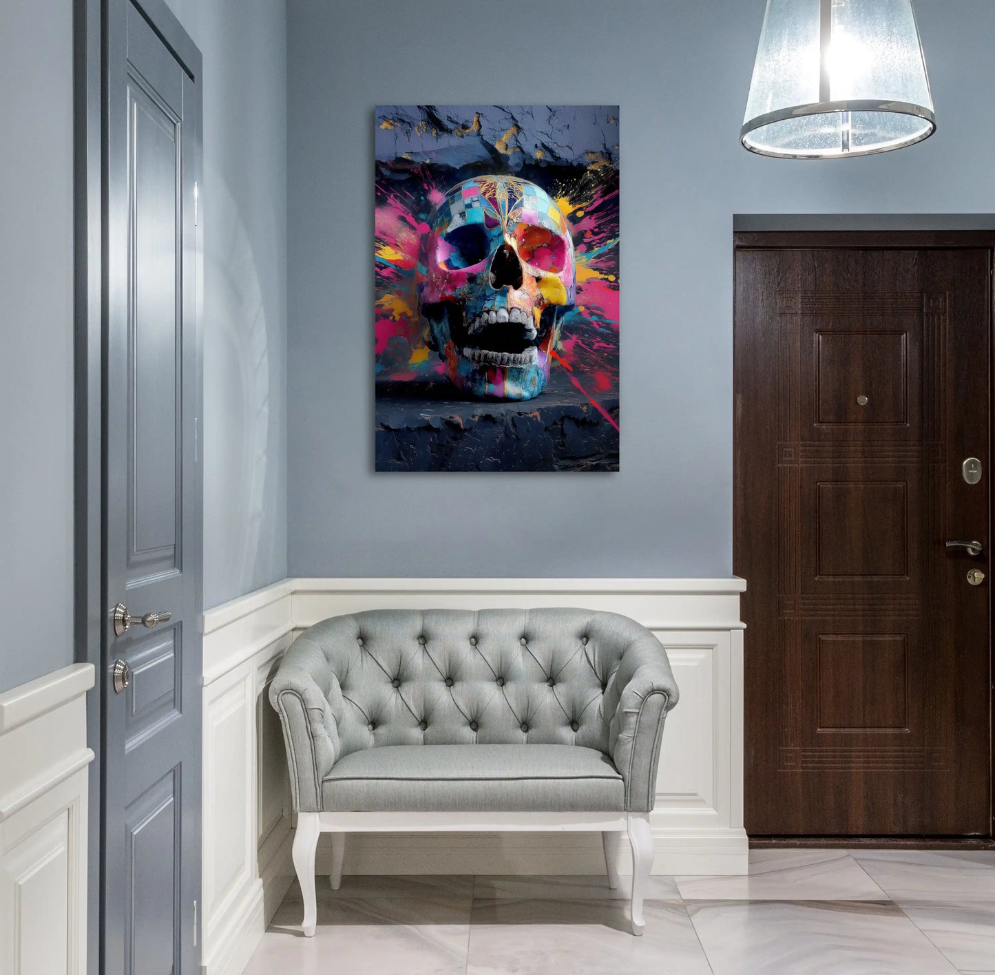 Tableau Tête de Mort Multicolore