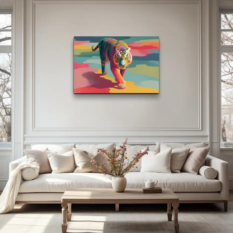Tableau Tigre Multicolore