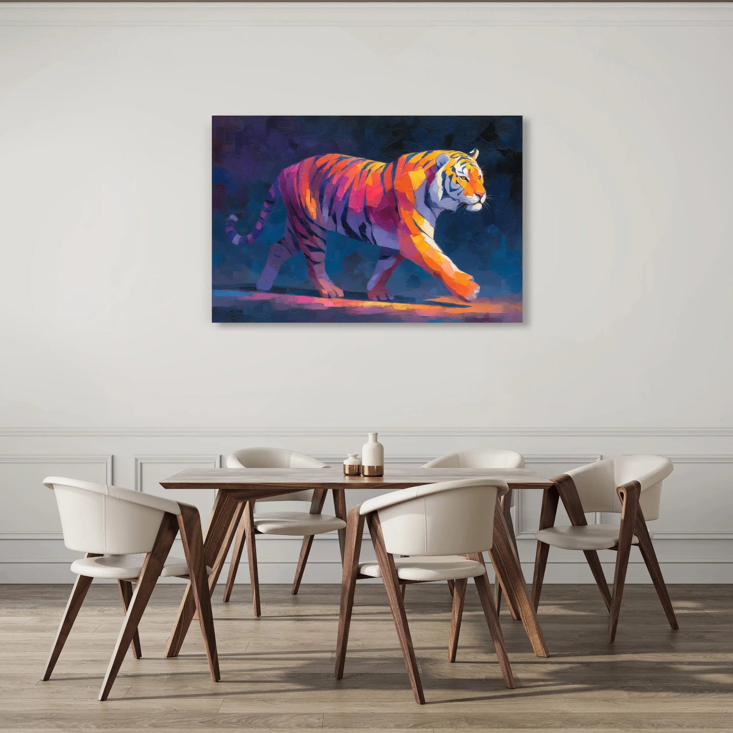 Tableau Tigre Peinture : Chasseur Nocturne