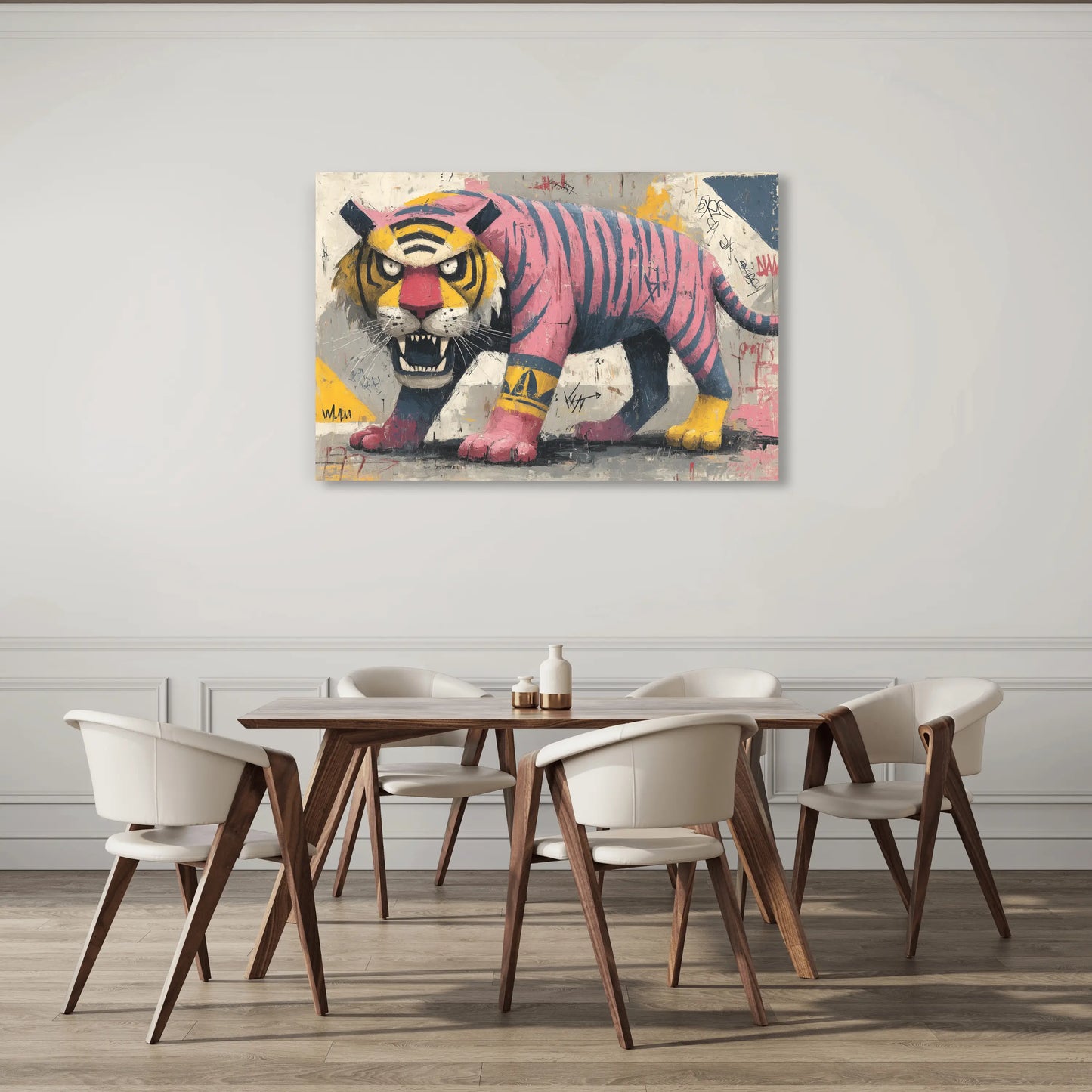 Tableau Tigre Street Art : Rebelle Urbain