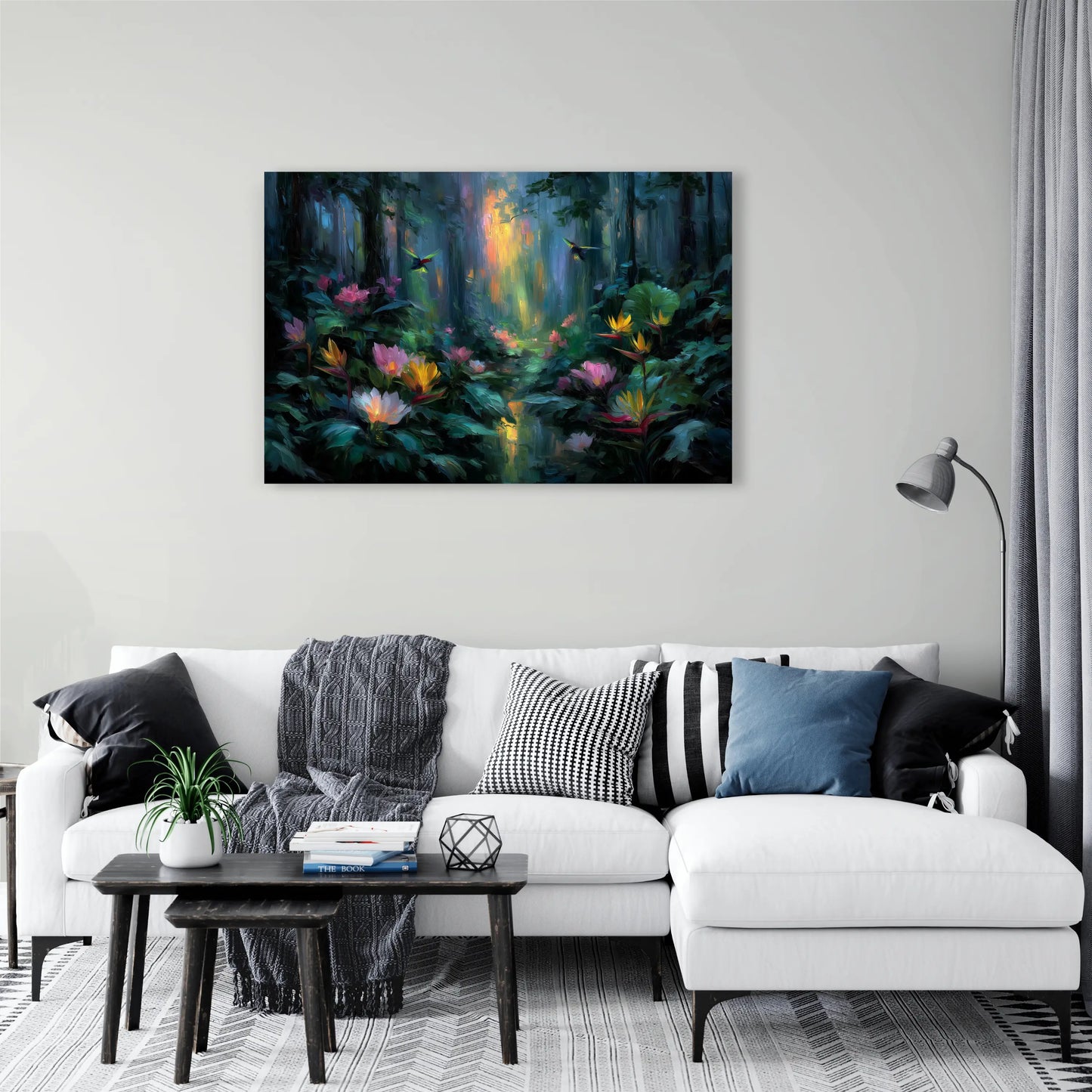 Tableau Toile Jungle : Symphonie des Colibris