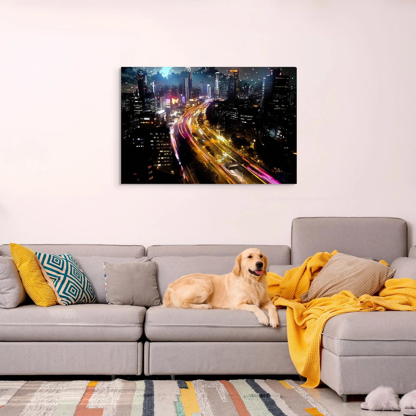 Tableau Urbain Pop Art - Flux Lumineux Affiches, reproductions et œuvres graphiques Art Virtuoso