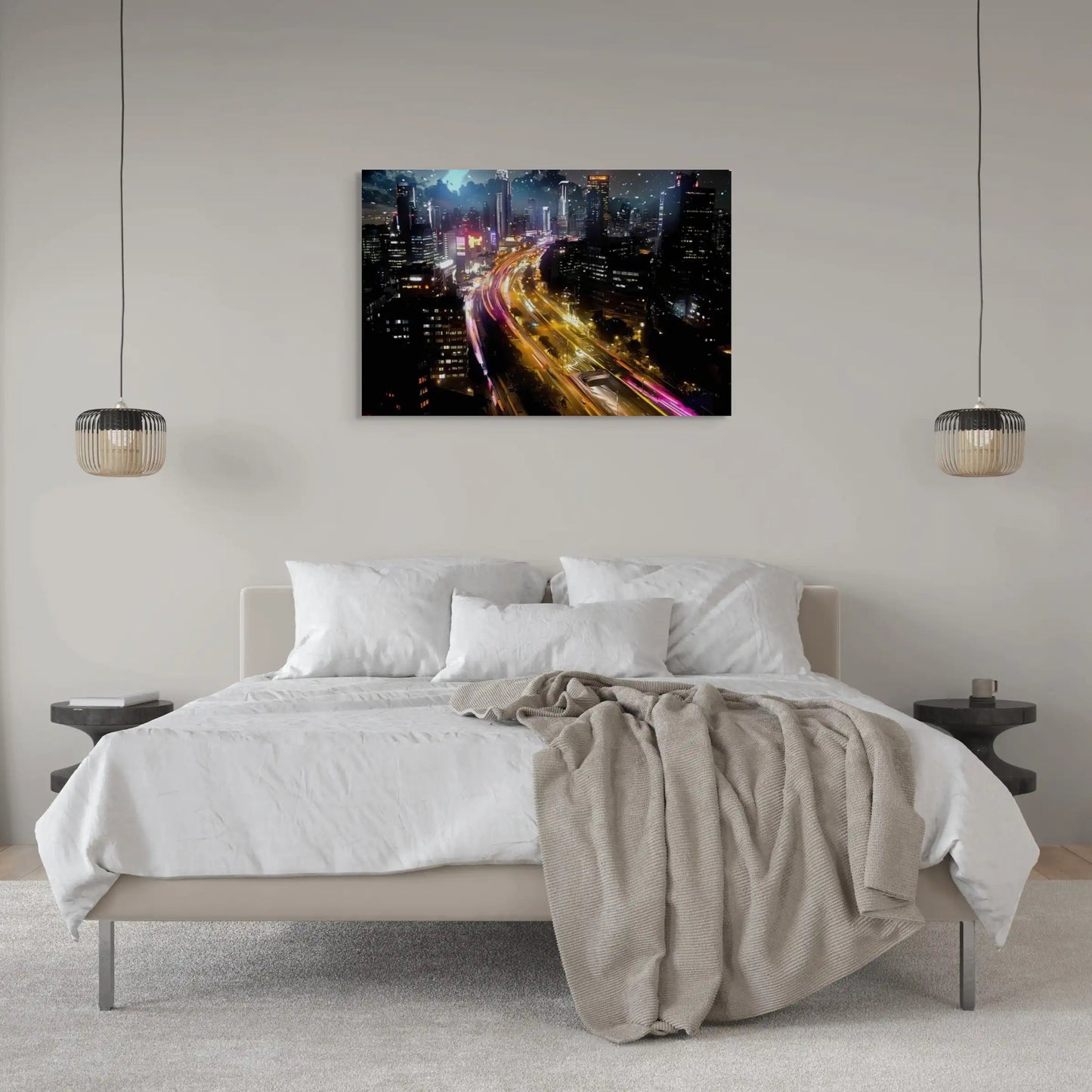 Tableau Urbain Pop Art - Flux Lumineux Affiches, reproductions et œuvres graphiques Art Virtuoso