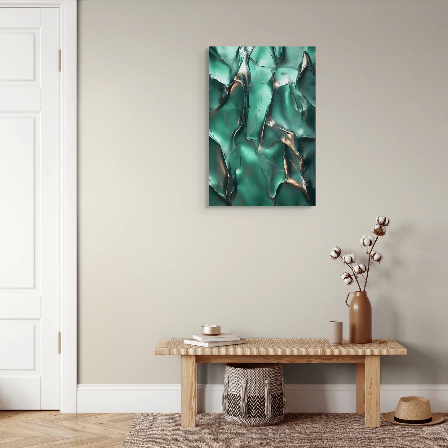 Tableau Vert Bouteille - Reflets d'Émeraude Affiches, reproductions et œuvres graphiques Art Virtuoso