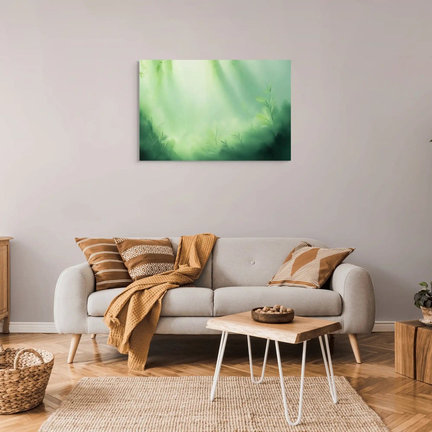 Tableau Vert Clair - Jardin de Brume Affiches, reproductions et œuvres graphiques Art Virtuoso