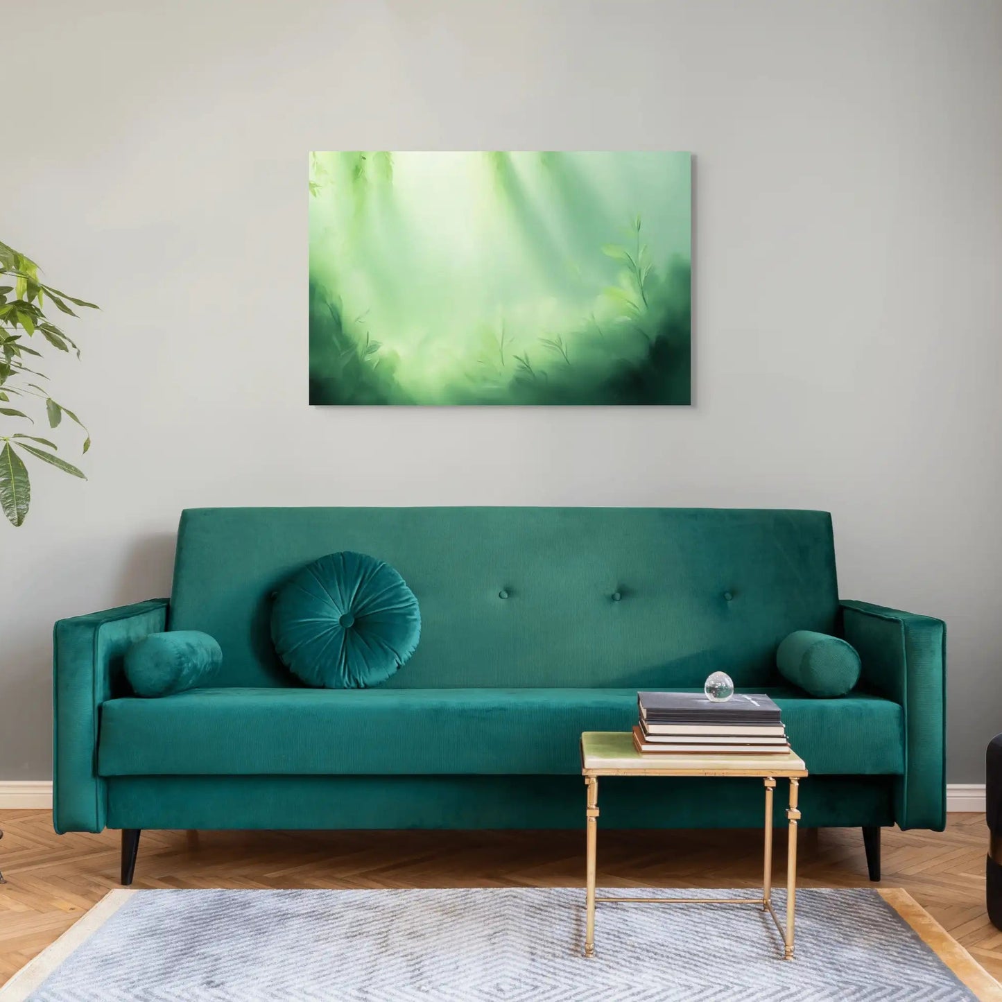 Tableau Vert Clair - Jardin de Brume Affiches, reproductions et œuvres graphiques Art Virtuoso