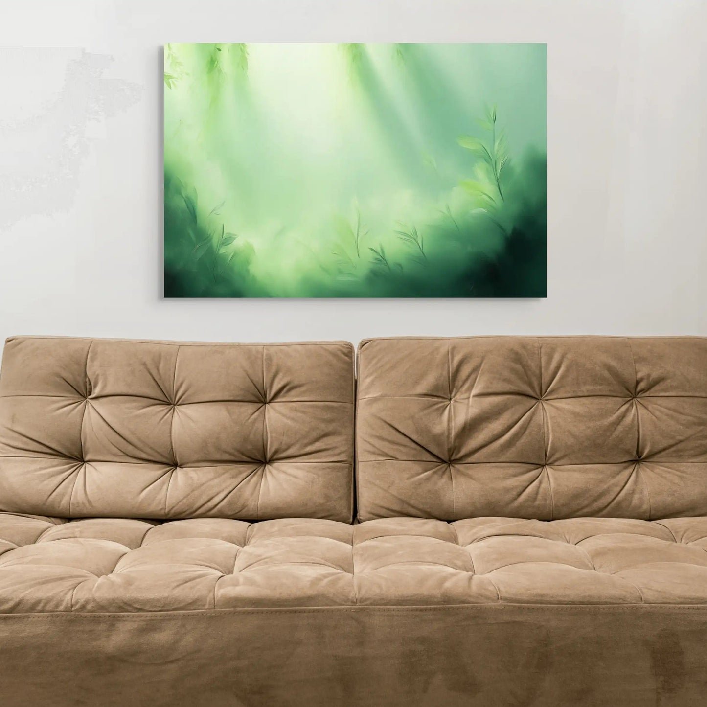 Tableau Vert Clair - Jardin de Brume Affiches, reproductions et œuvres graphiques Art Virtuoso