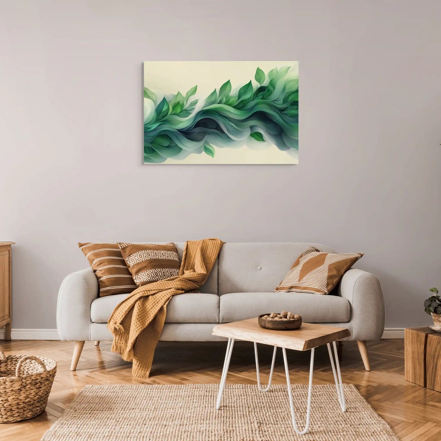Tableau Vert Design - Vagues Végétales Affiches, reproductions et œuvres graphiques Art Virtuoso