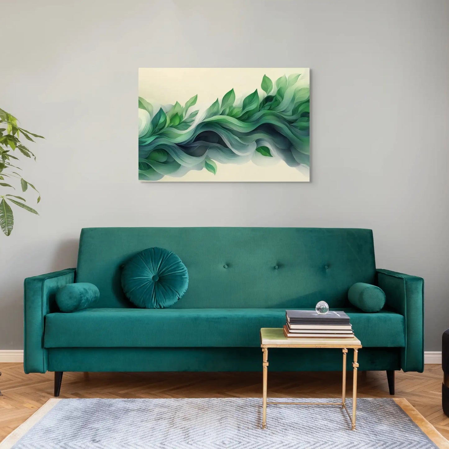 Tableau Vert Design - Vagues Végétales Affiches, reproductions et œuvres graphiques Art Virtuoso