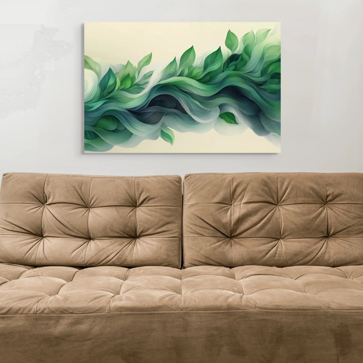 Tableau Vert Design - Vagues Végétales Affiches, reproductions et œuvres graphiques Art Virtuoso