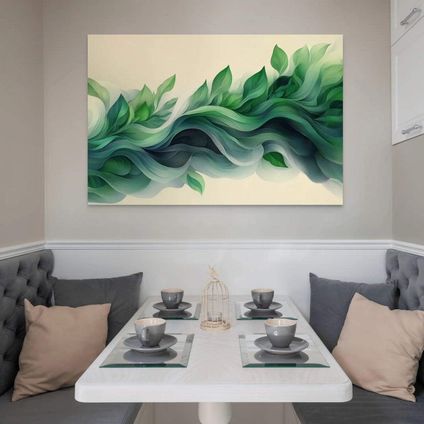 Tableau Vert Design - Vagues Végétales Affiches, reproductions et œuvres graphiques Art Virtuoso