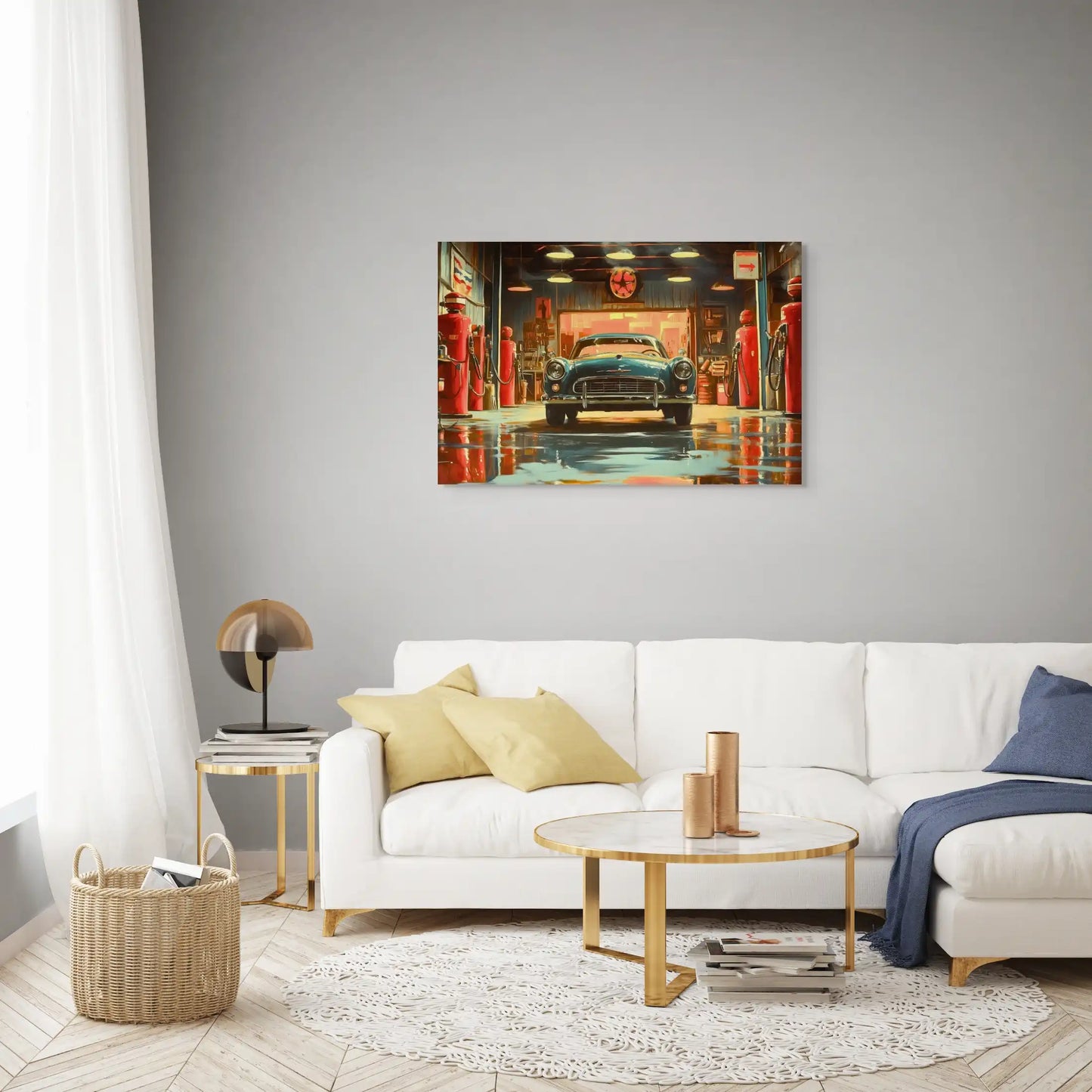 Tableau Vintage Garage : Aston Martin Affiches, reproductions et œuvres graphiques Art Virtuoso
