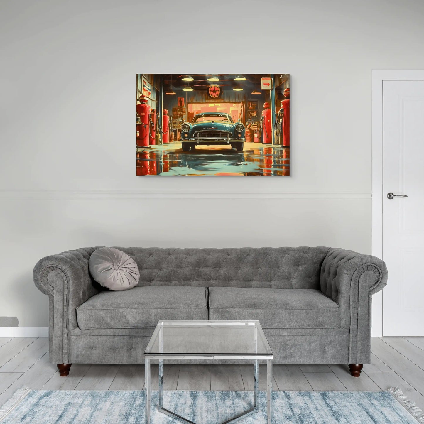 Tableau Vintage Garage : Aston Martin Affiches, reproductions et œuvres graphiques Art Virtuoso