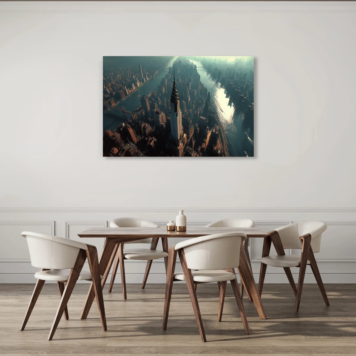 Tableau Vue New York : Manhattan depuis les Cieux
