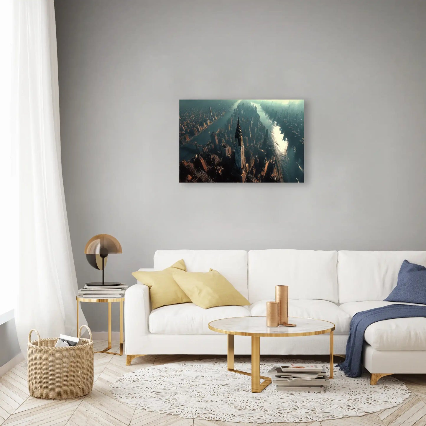 Tableau Vue New York : Manhattan depuis les Cieux
