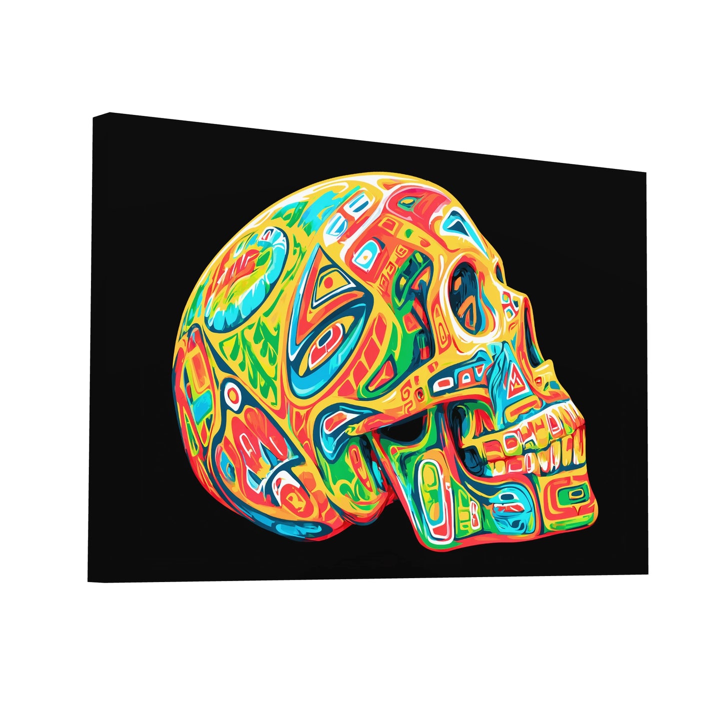 Product Hero 3D WebP Toile Déco Tête de Mort Mexicaine – Graphisme et Symbolique - Art Virtuoso