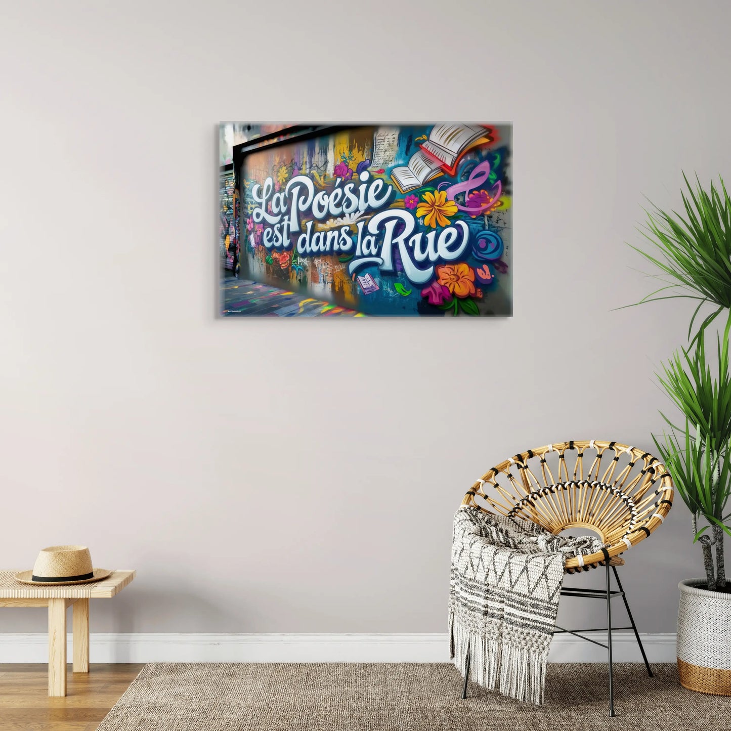 Toile Graffiti - La Poésie Est Dans La Rue Affiches, reproductions et œuvres graphiques Art Virtuoso