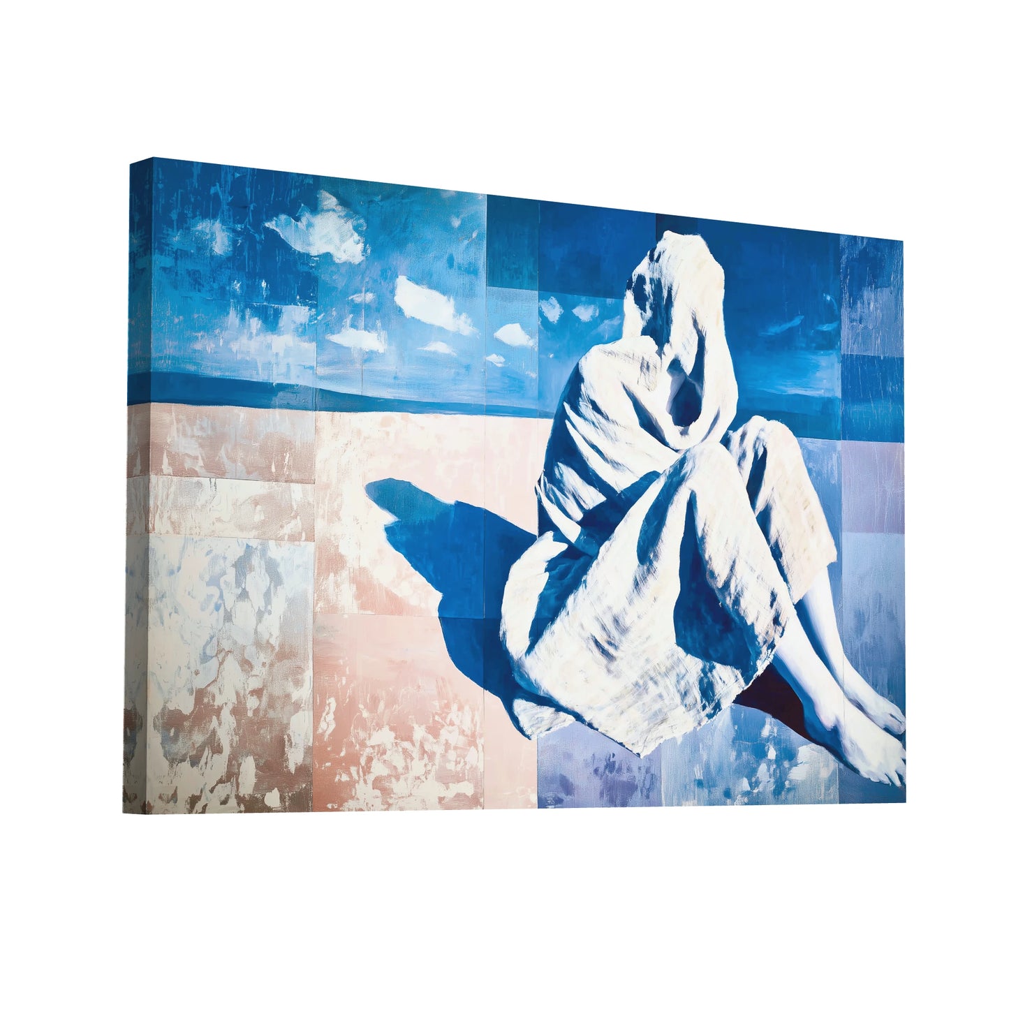 Product Hero 3D WebP Toile Introspective Nordique - silhouette drapée - Art Virtuoso