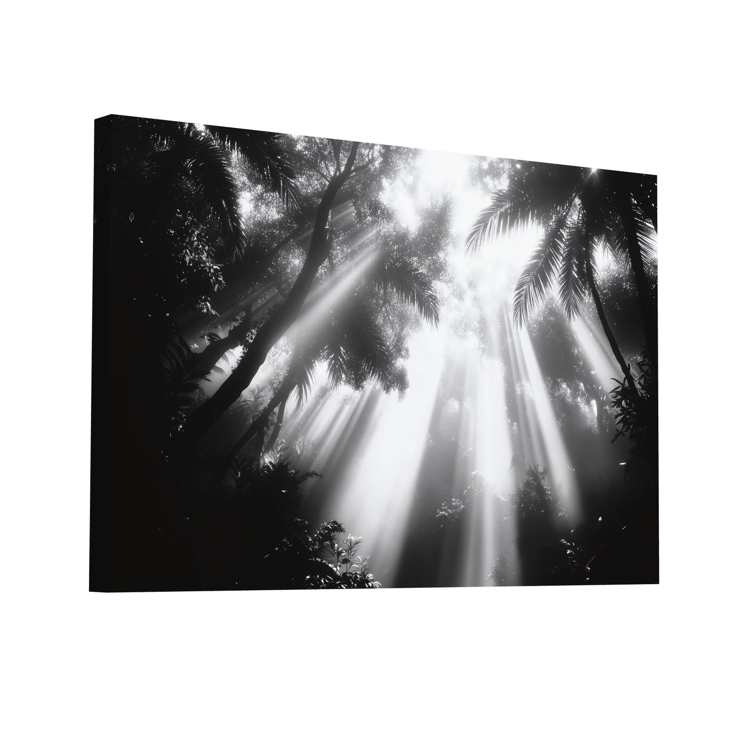 Product Hero 3D WebP Toile Jungle Noir et Blanc - Art Virtuoso