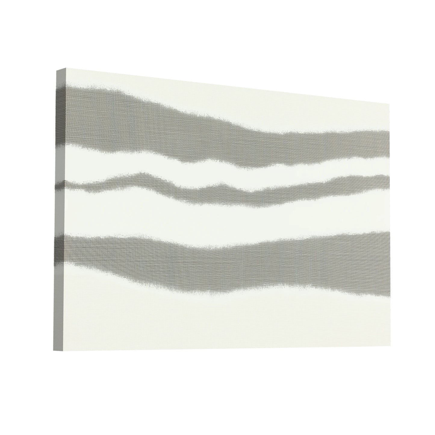 Product Hero 3D WebP Toile Minimaliste a Bandes Ondulées Grises et Blanches - Art Virtuoso