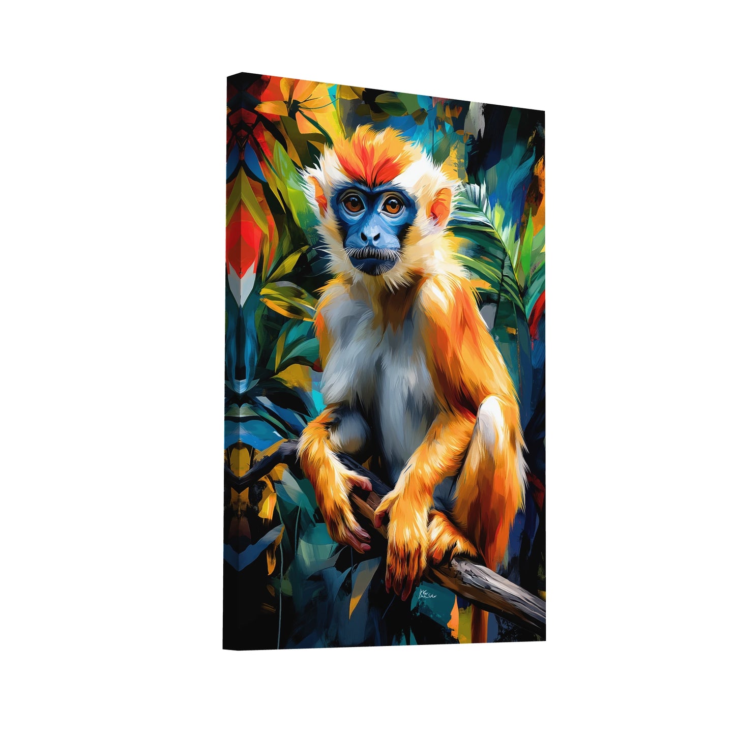 Product Hero 3D WebP Toile Singe : Soleil de la Jungle - Art Virtuoso