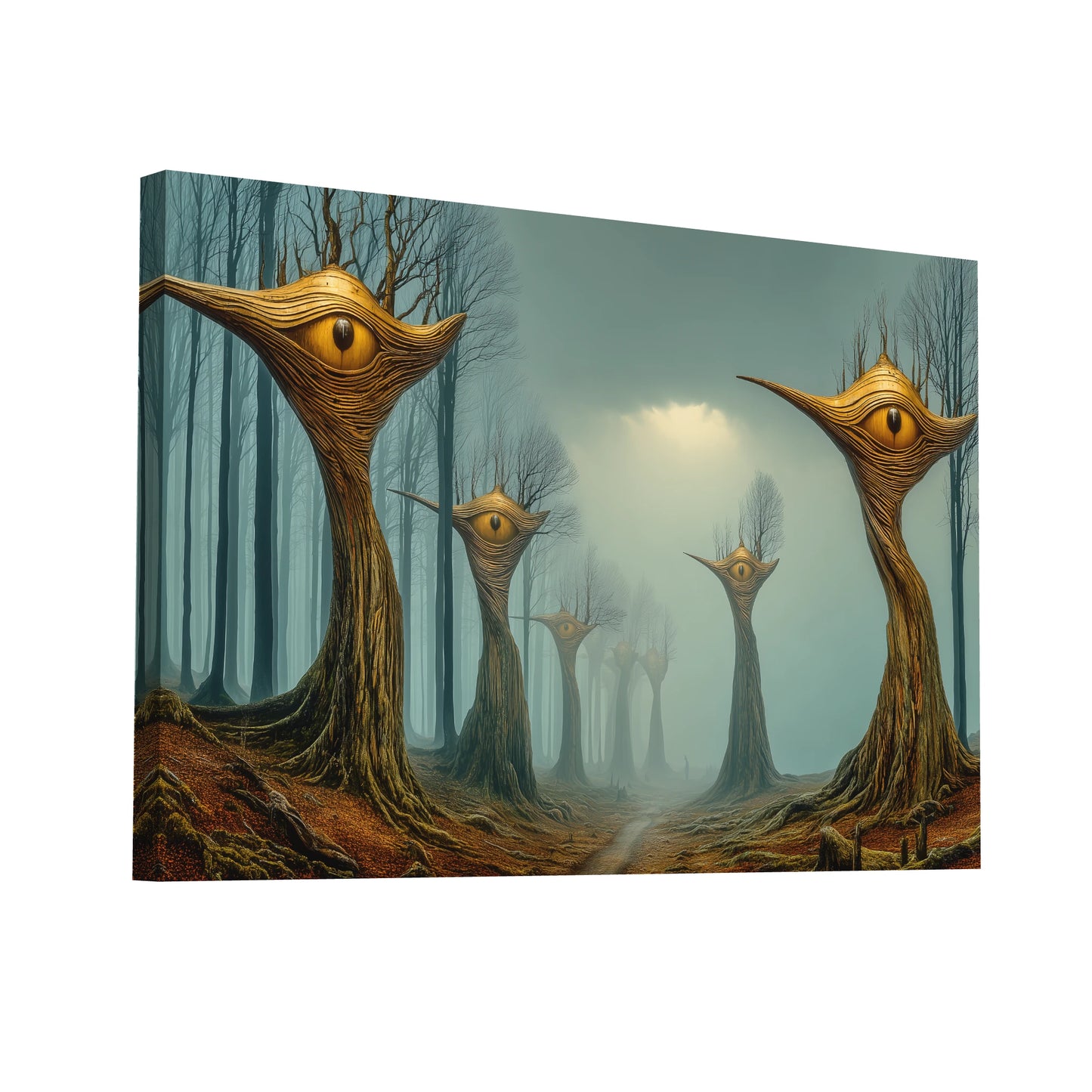 Product Hero 3D WebP Toile surréaliste - Les Yeux de la Forêt - Art Virtuoso