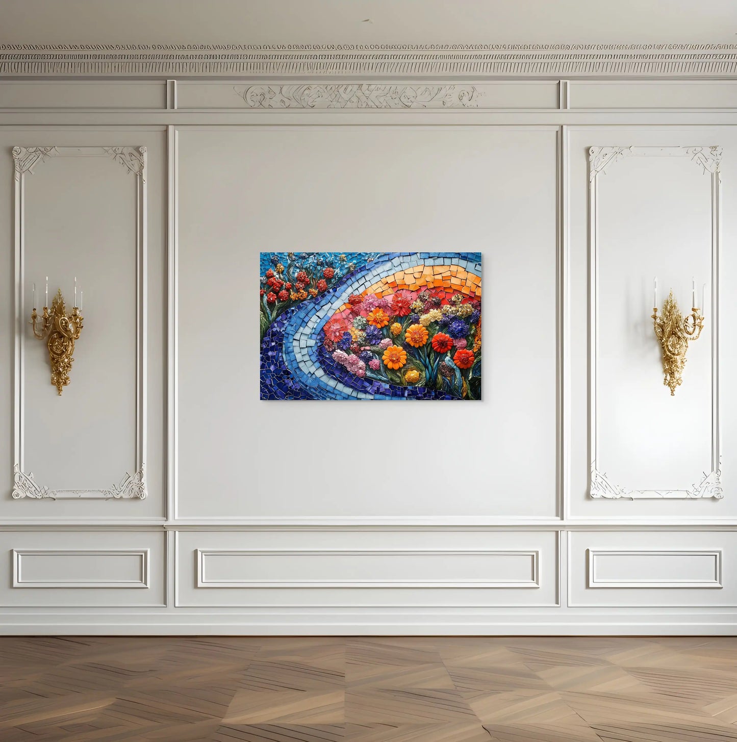 Toile Mosaïque - Couleurs Florales Affiches, reproductions et œuvres graphiques Art Virtuoso