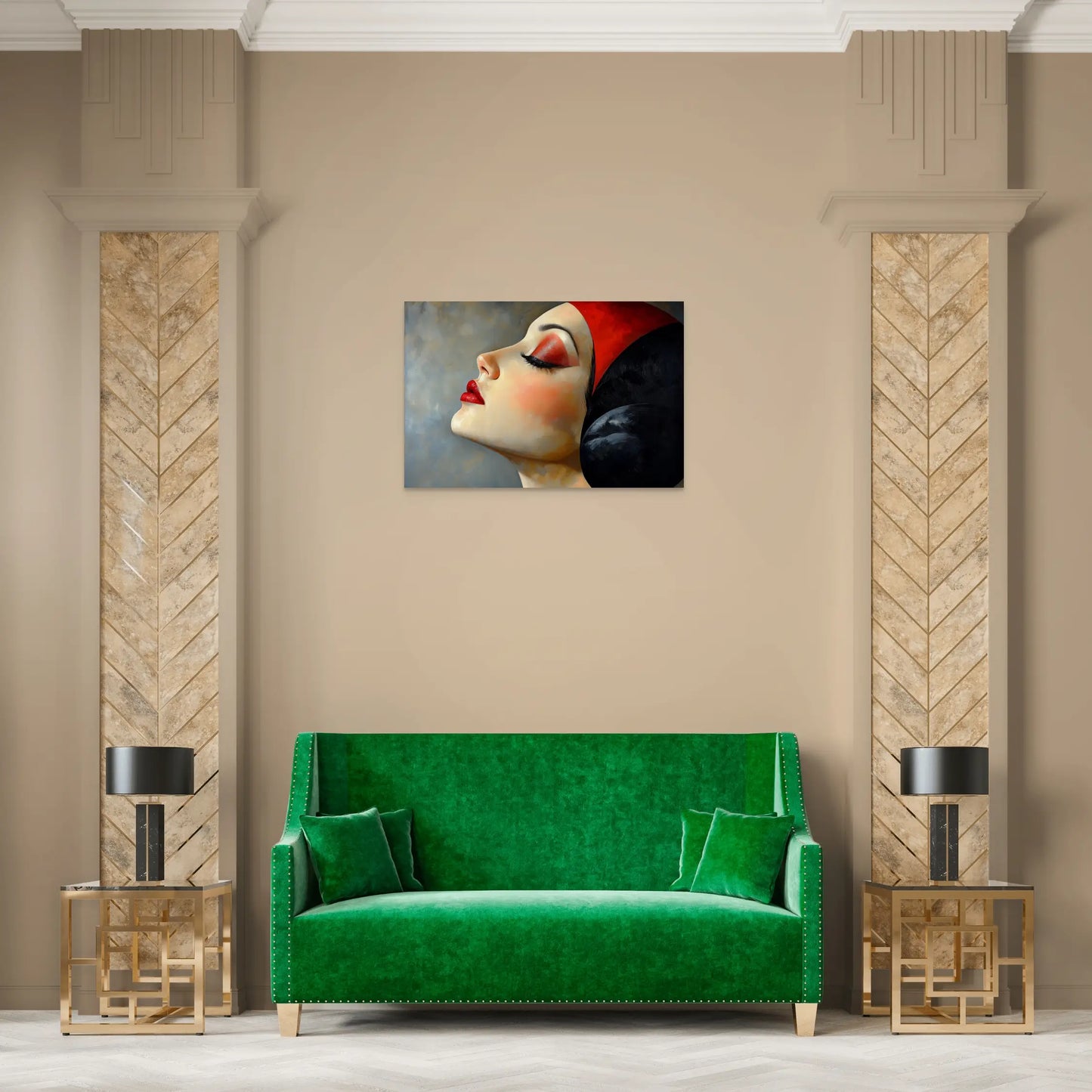 Toile Visage - Art Deco Affiches, reproductions et œuvres graphiques Art Virtuoso