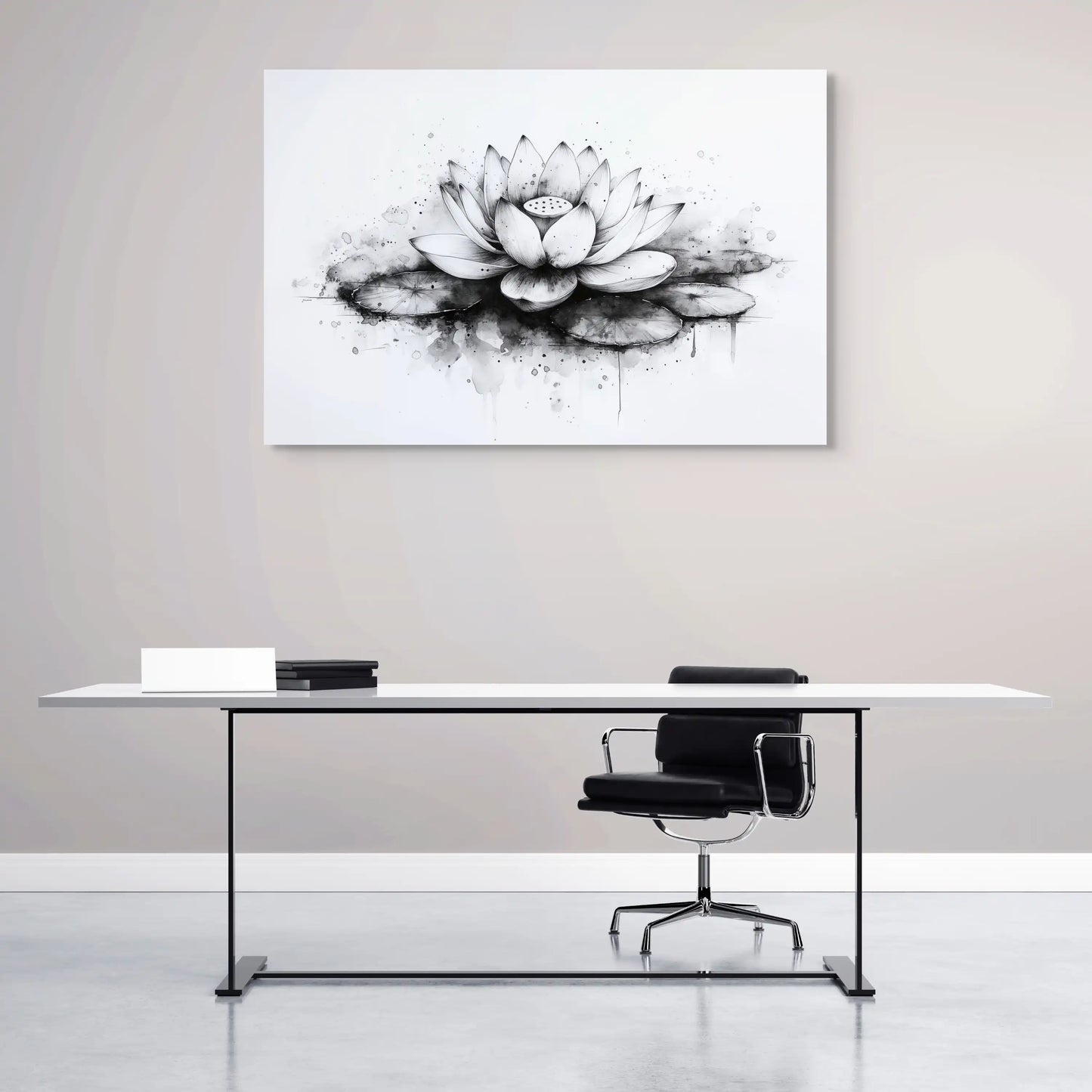Toile Zen Fleur de Lotus - Dessin Minimaliste Affiches, reproductions et œuvres graphiques Art Virtuoso