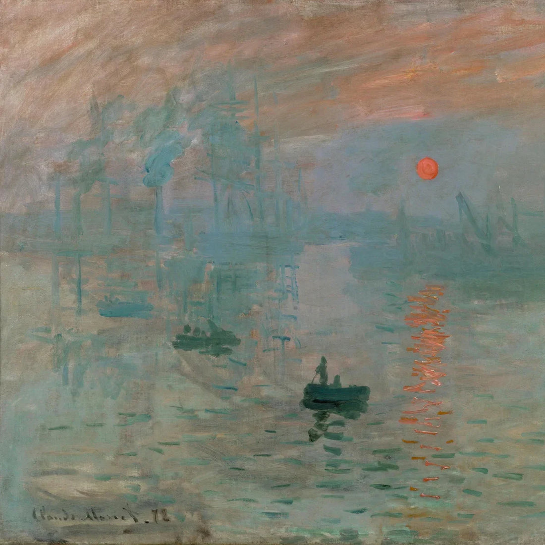 Détail carré d’Impression, soleil levant de Claude Monet